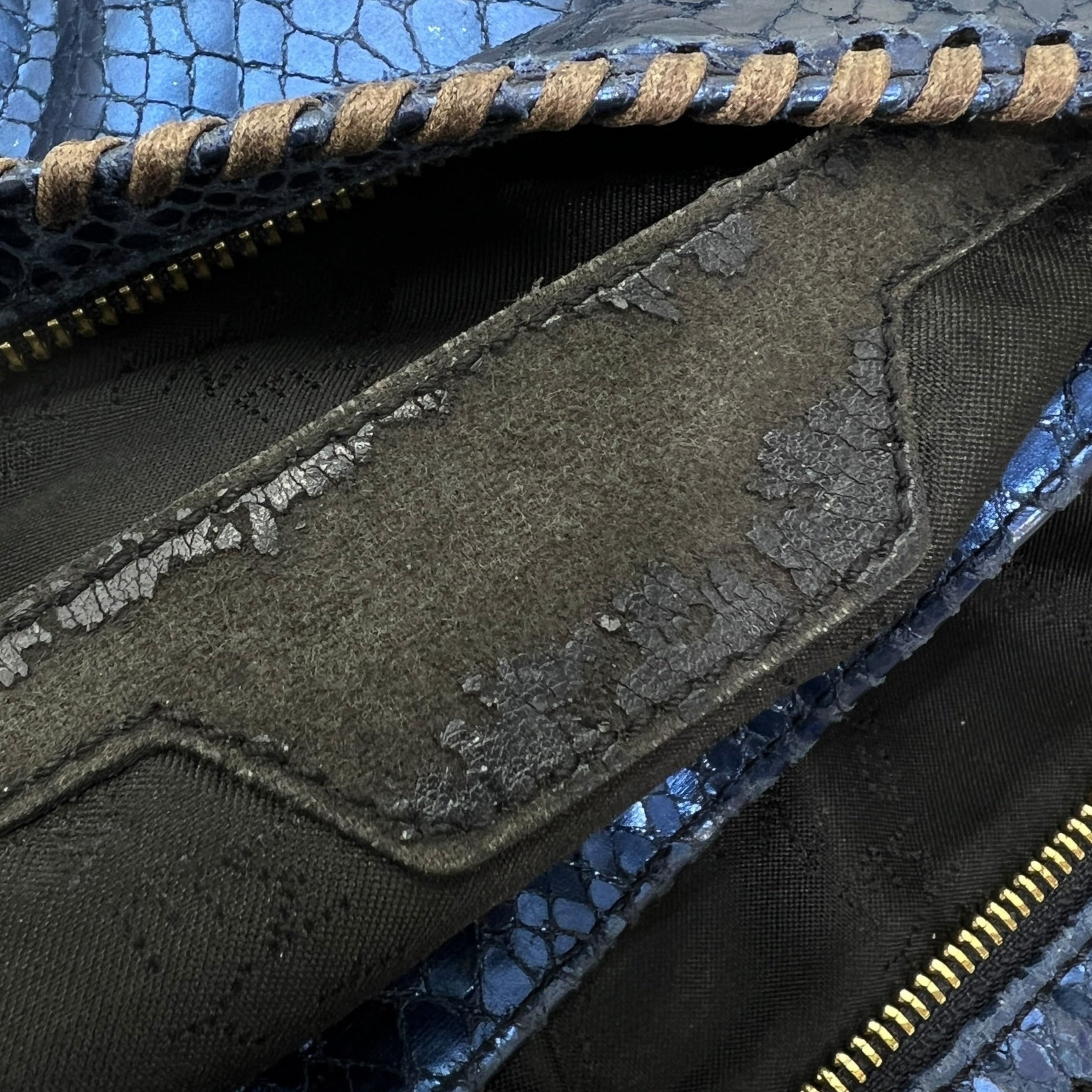 Borsa Falabella a tracolla Metallic Snake