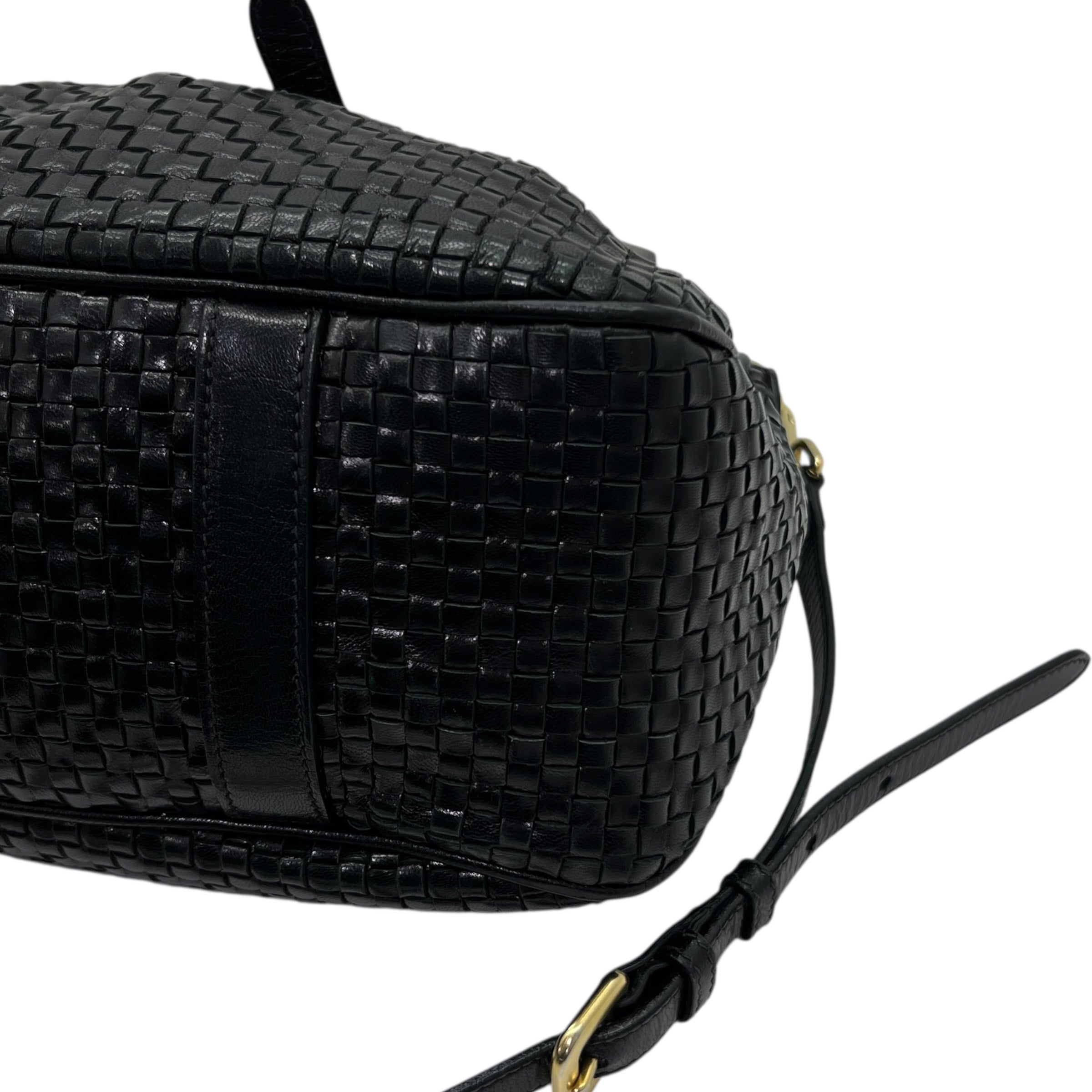 Borsa in pelle intrecciata