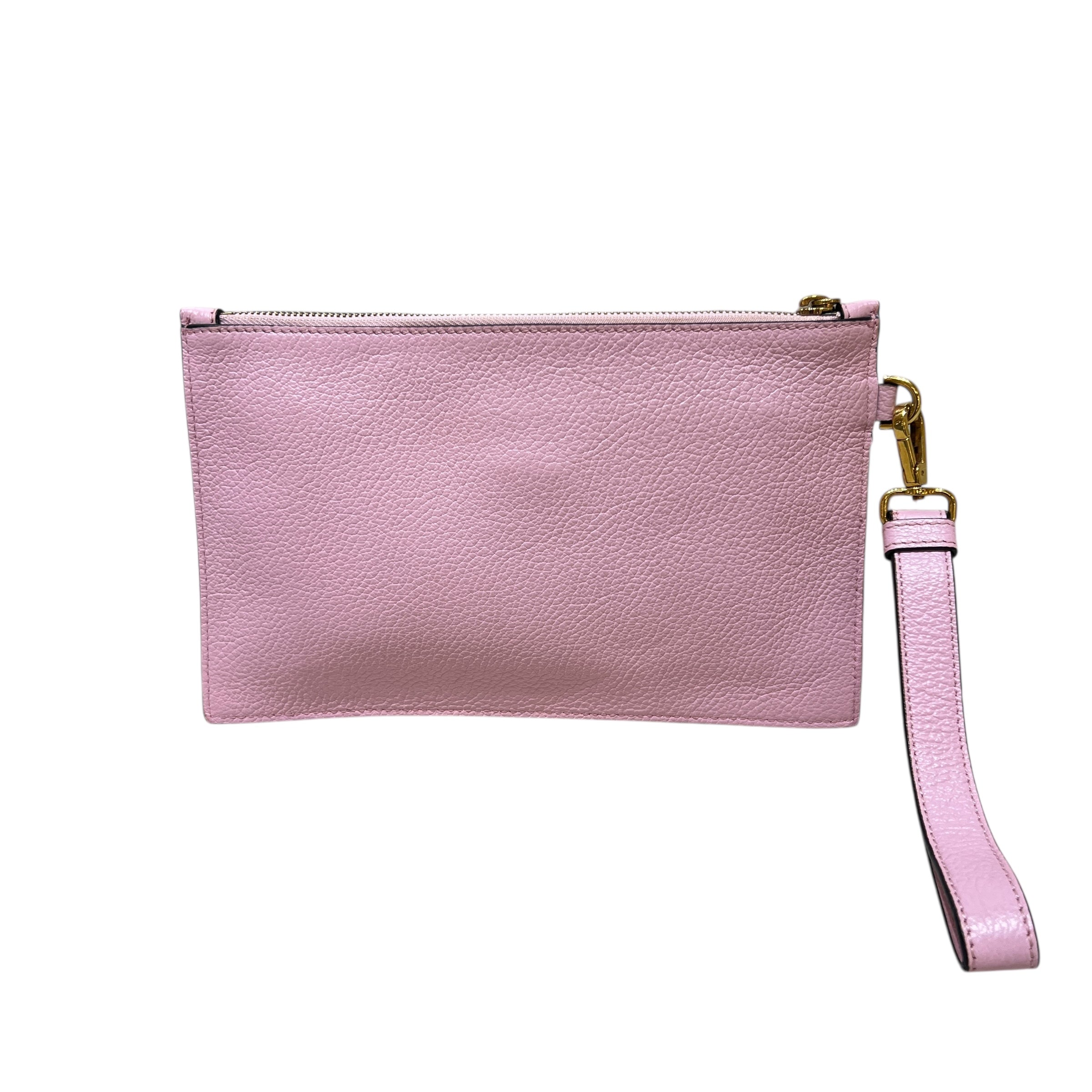 Pouch La Medusa in pelle rosa