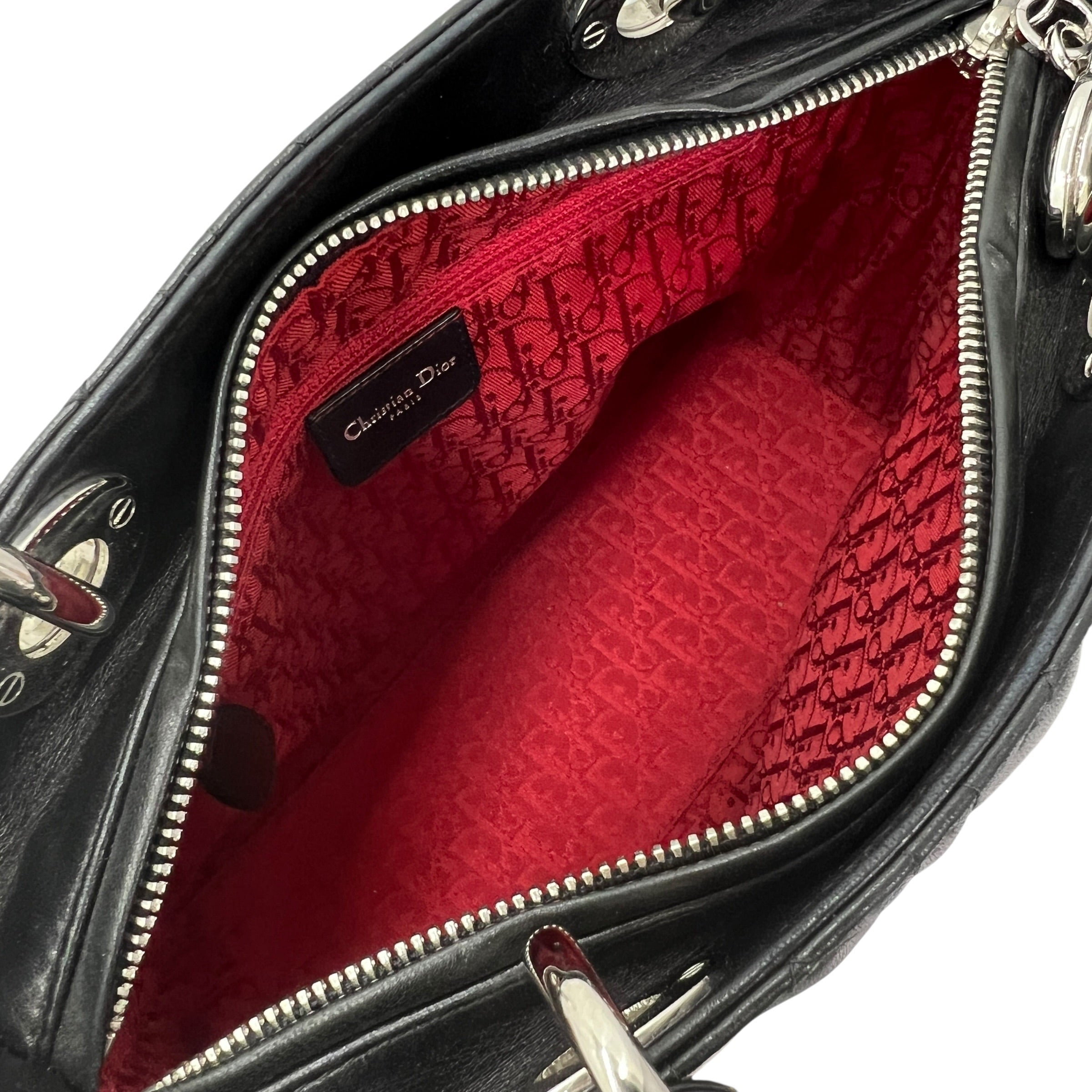 Lady Dior Media agnello Cannage nero