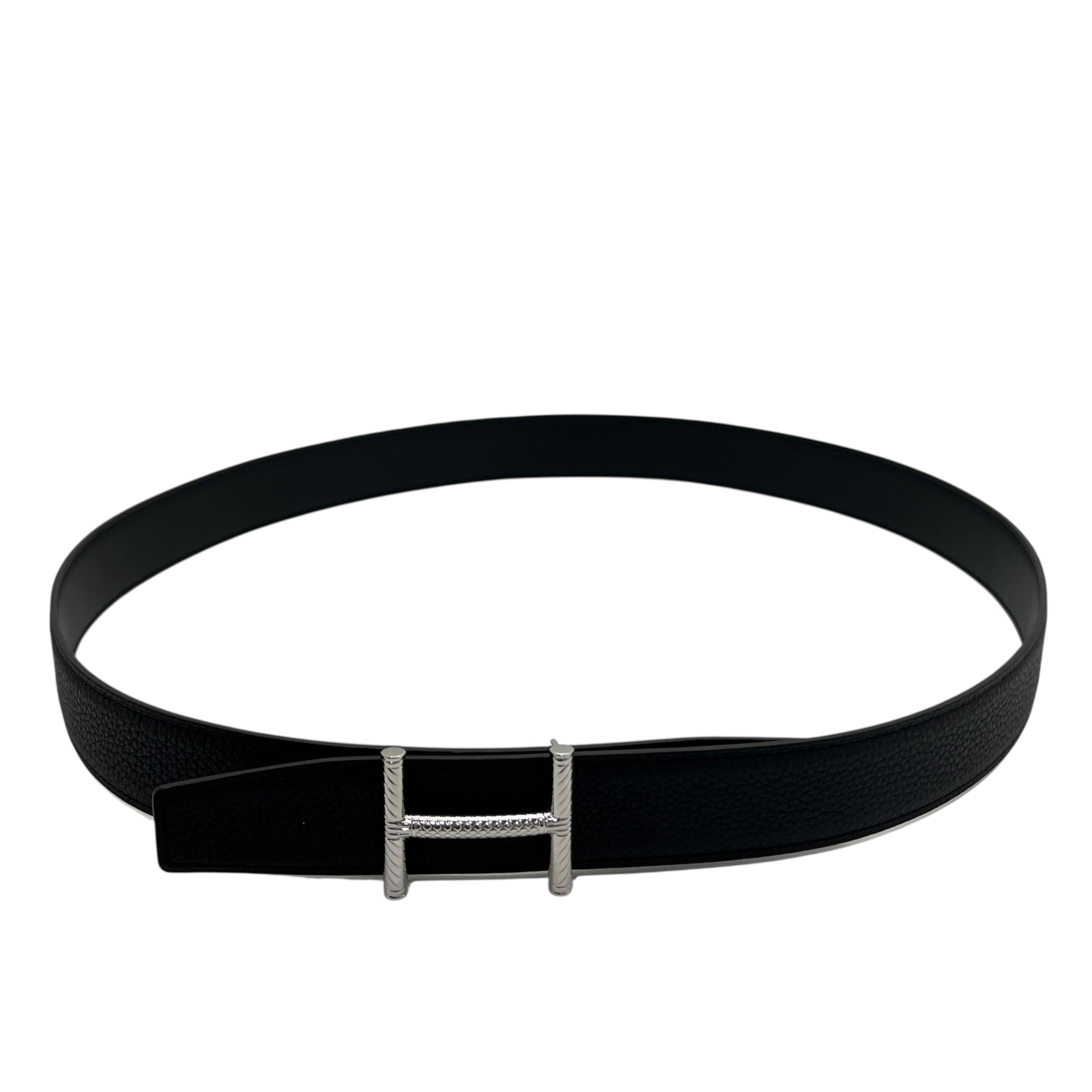 Hermès Fibbia da cintura Hisséo & Pelle reversibile per cintura 32 mm tg 100