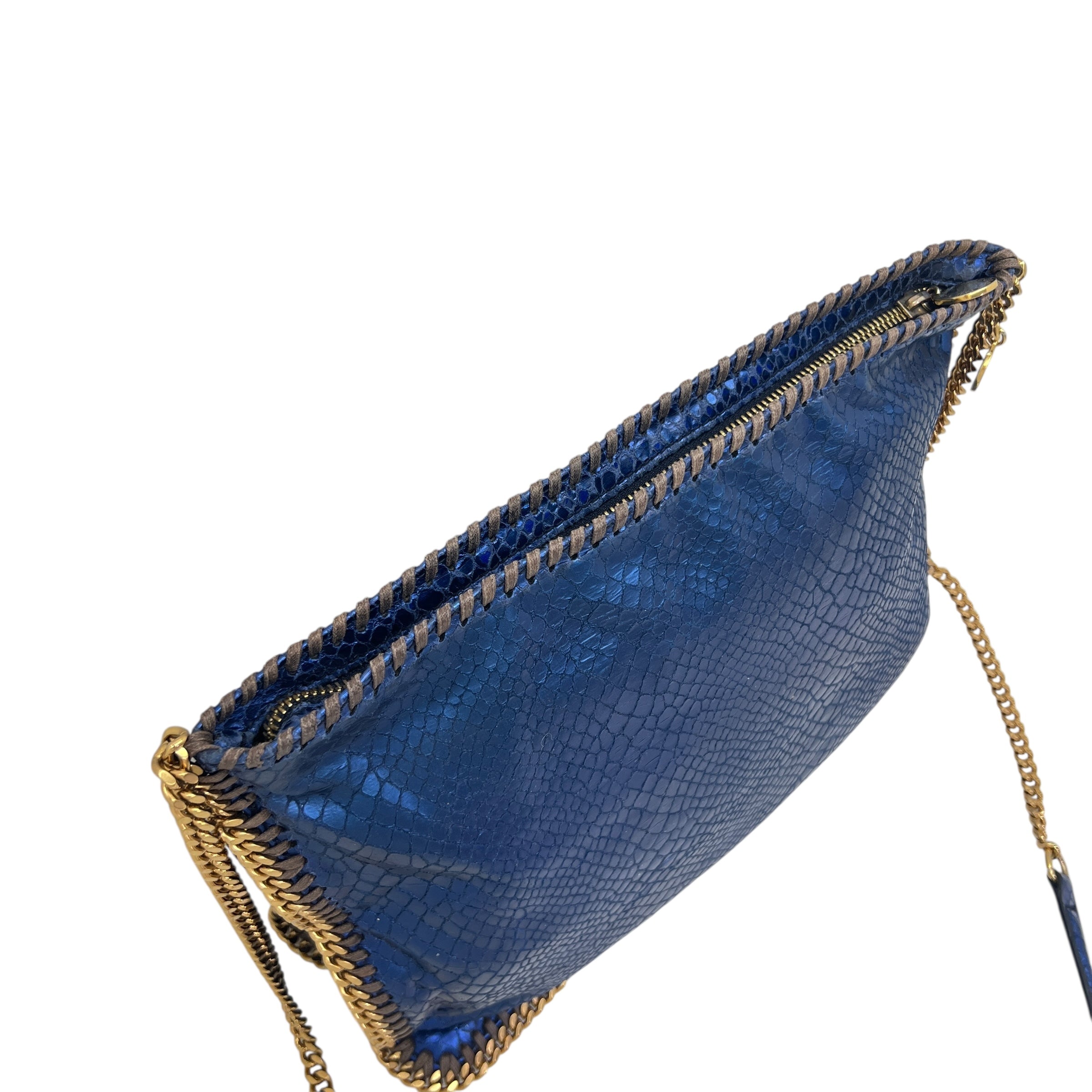 Falabella a tracolla effetto metallic snake