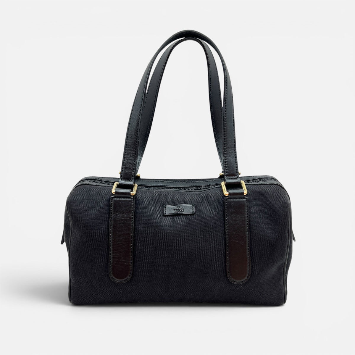 Bauletto piccolo in tela e pelle