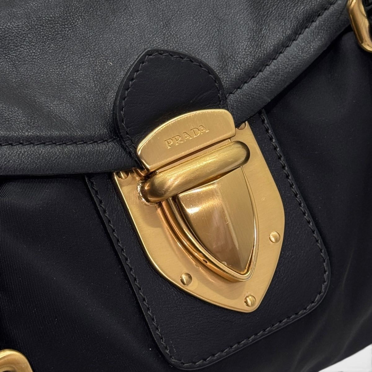 Borsa vintage in nylon e pelle