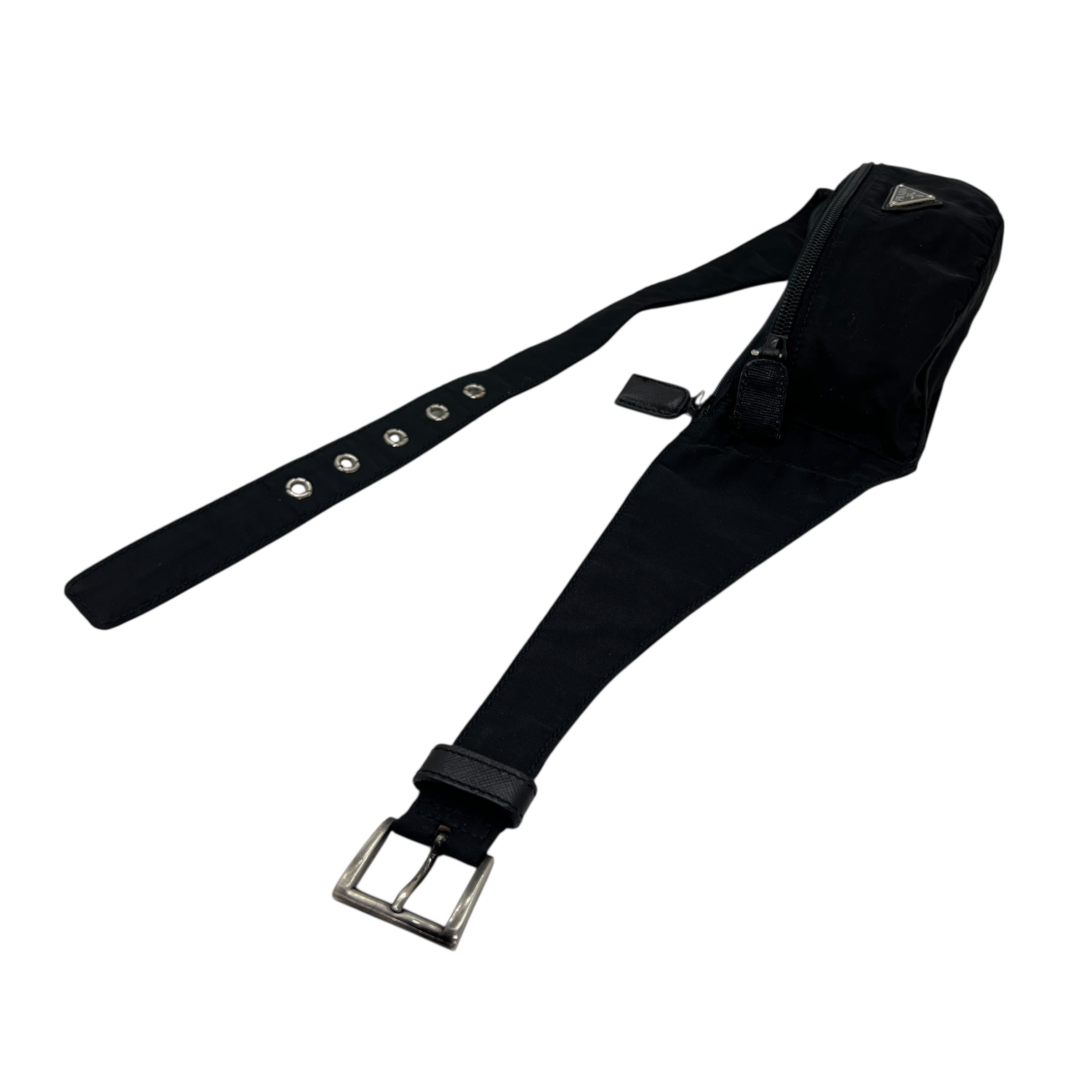 Mini marsupio vintage in nylon e Saffiano