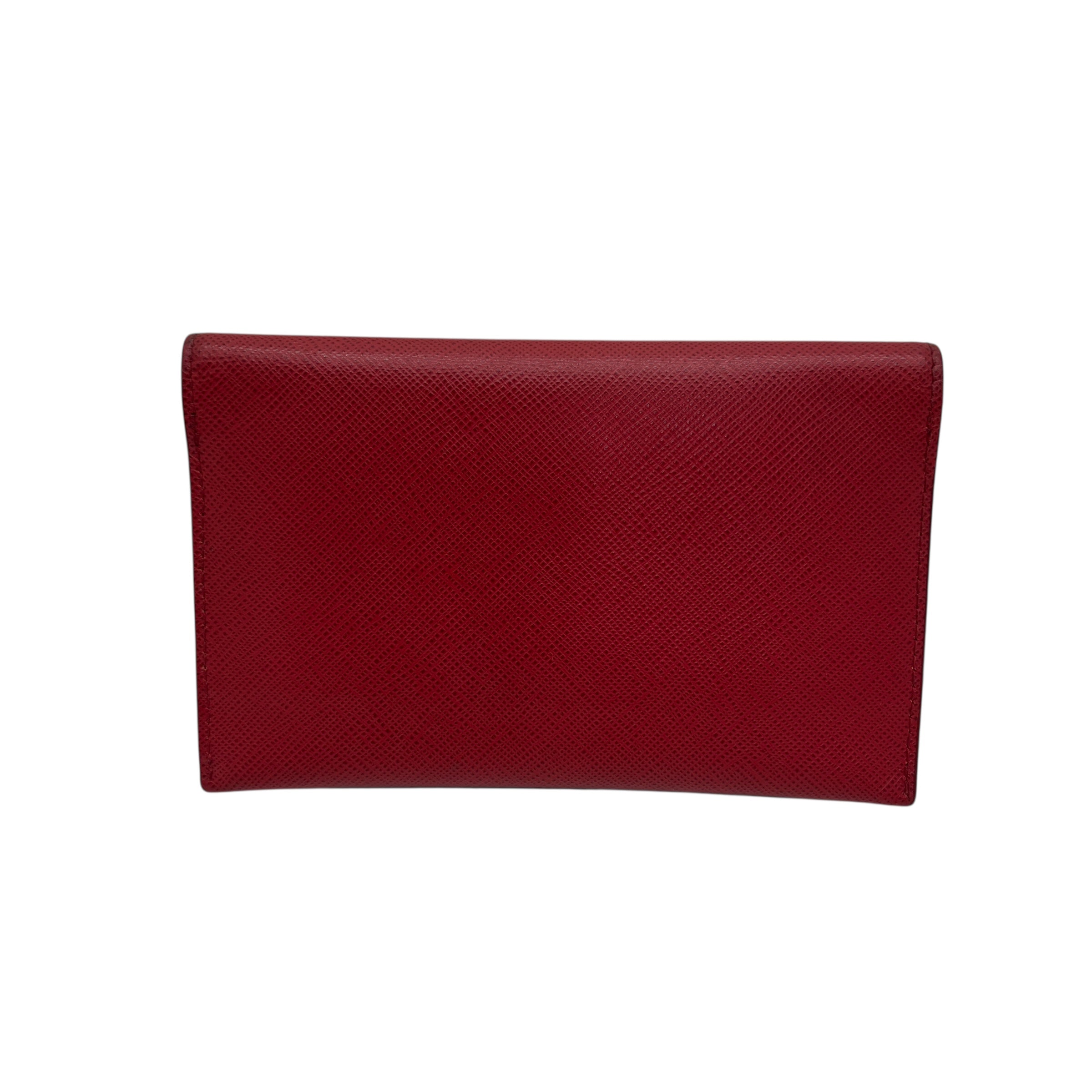 Portafoglio in Saffiano rosso
