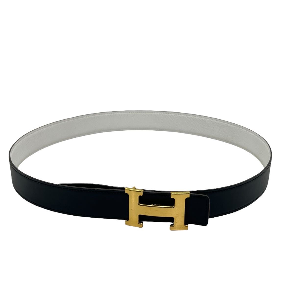 HERMÈS FIBBIA H PER CINTURA IN PELLE REVERSIBILE 32 mm TG 90