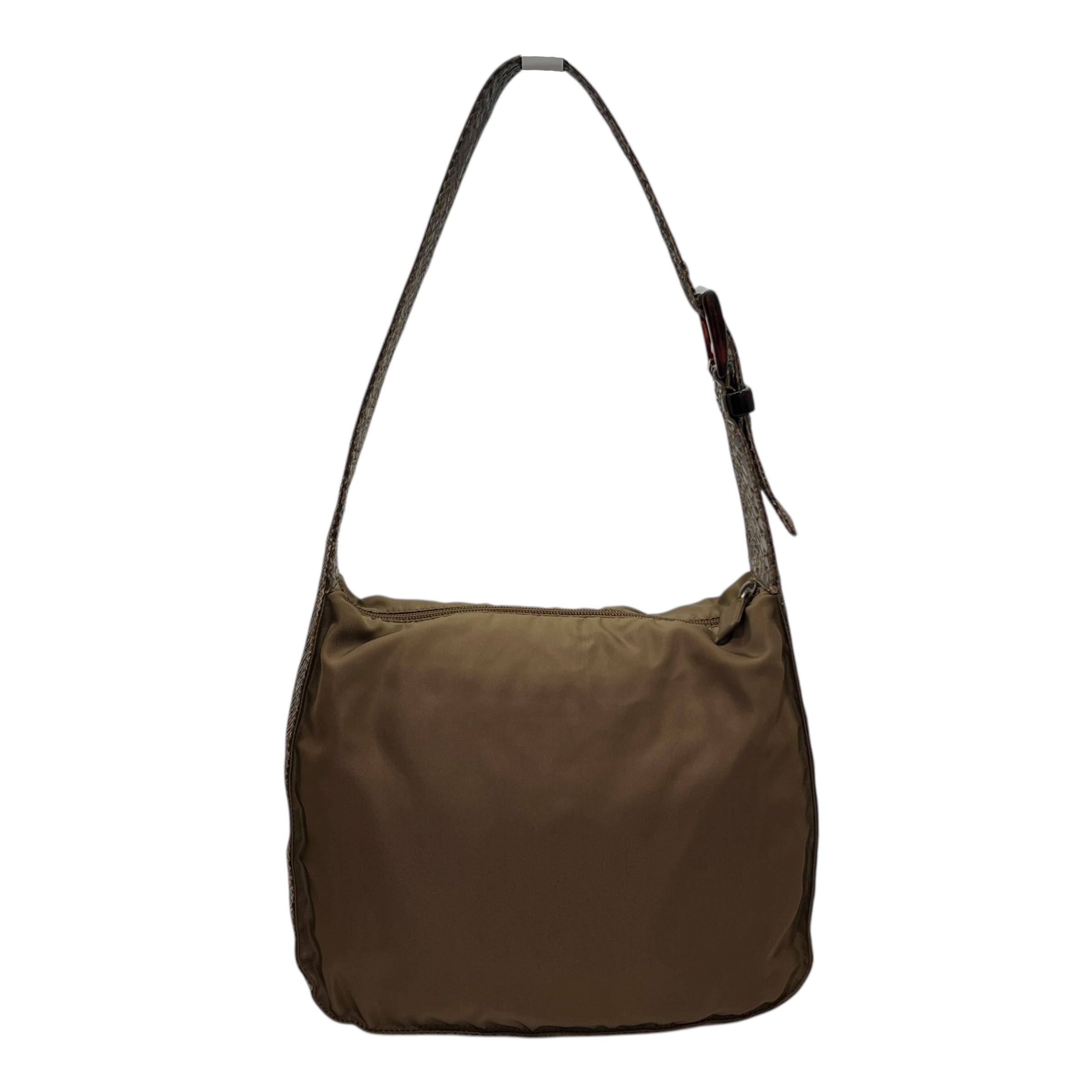 Borsa a spalla in nylon e pitone