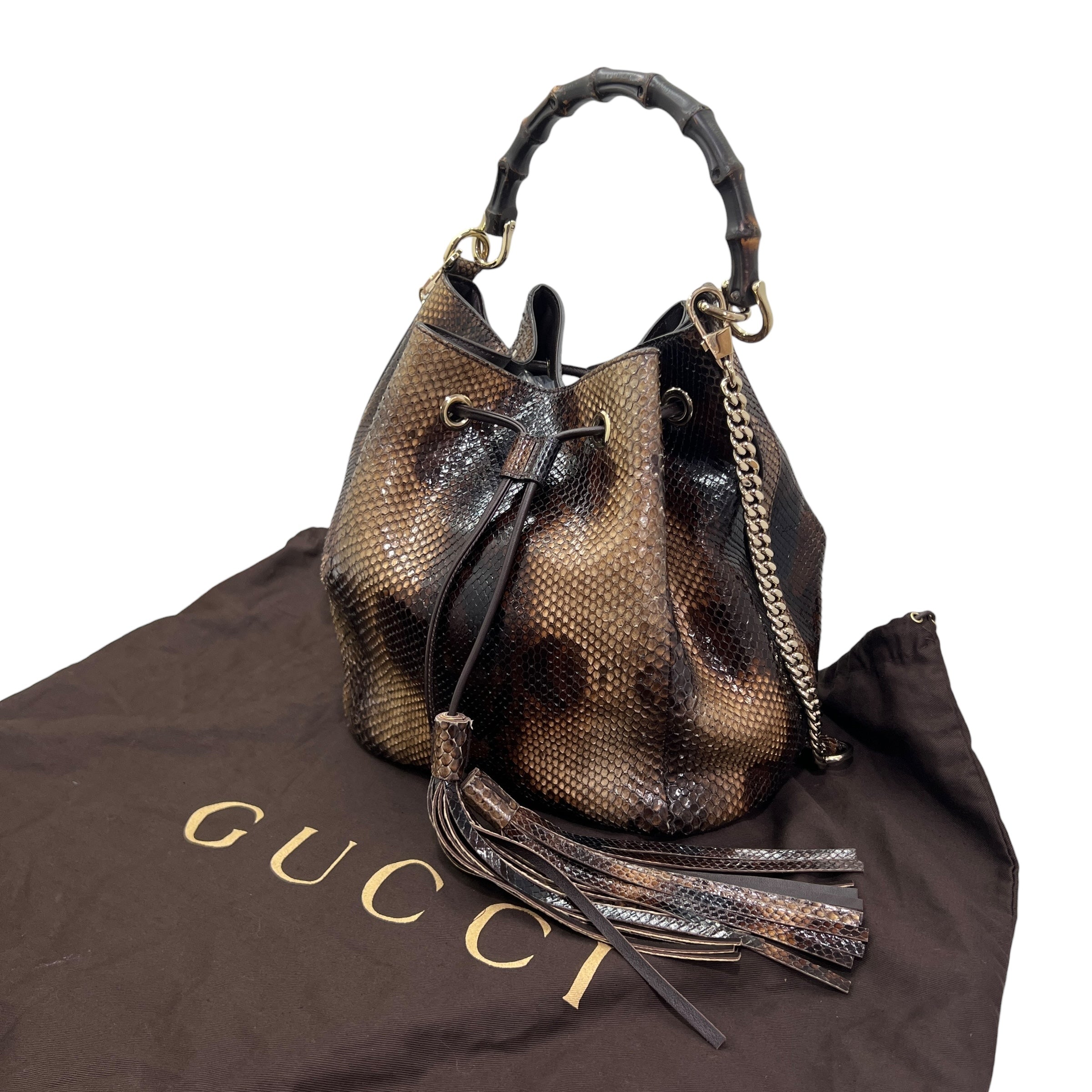 Bamboo secchiello in pelle di serpente