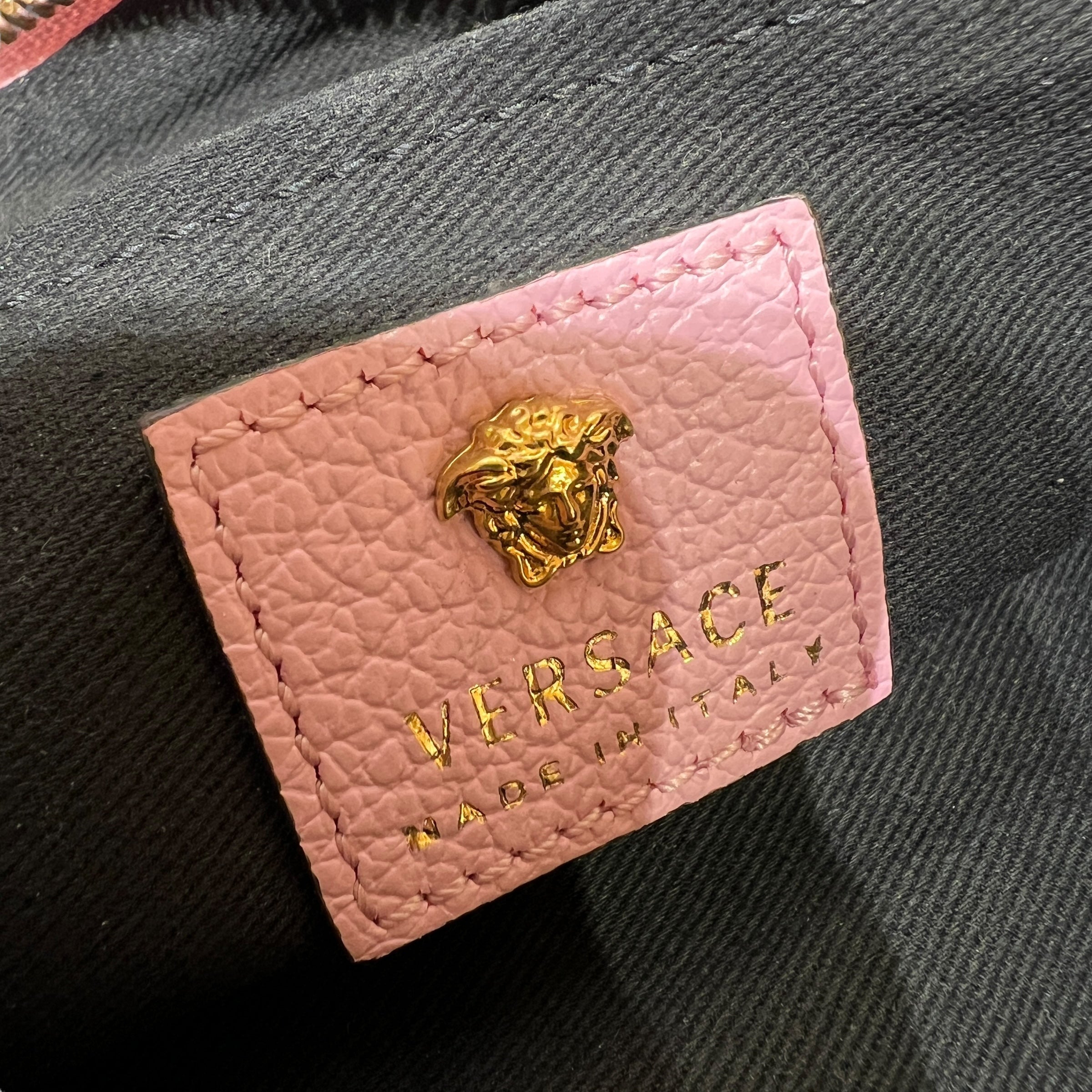 Pouch La Medusa in pelle rosa