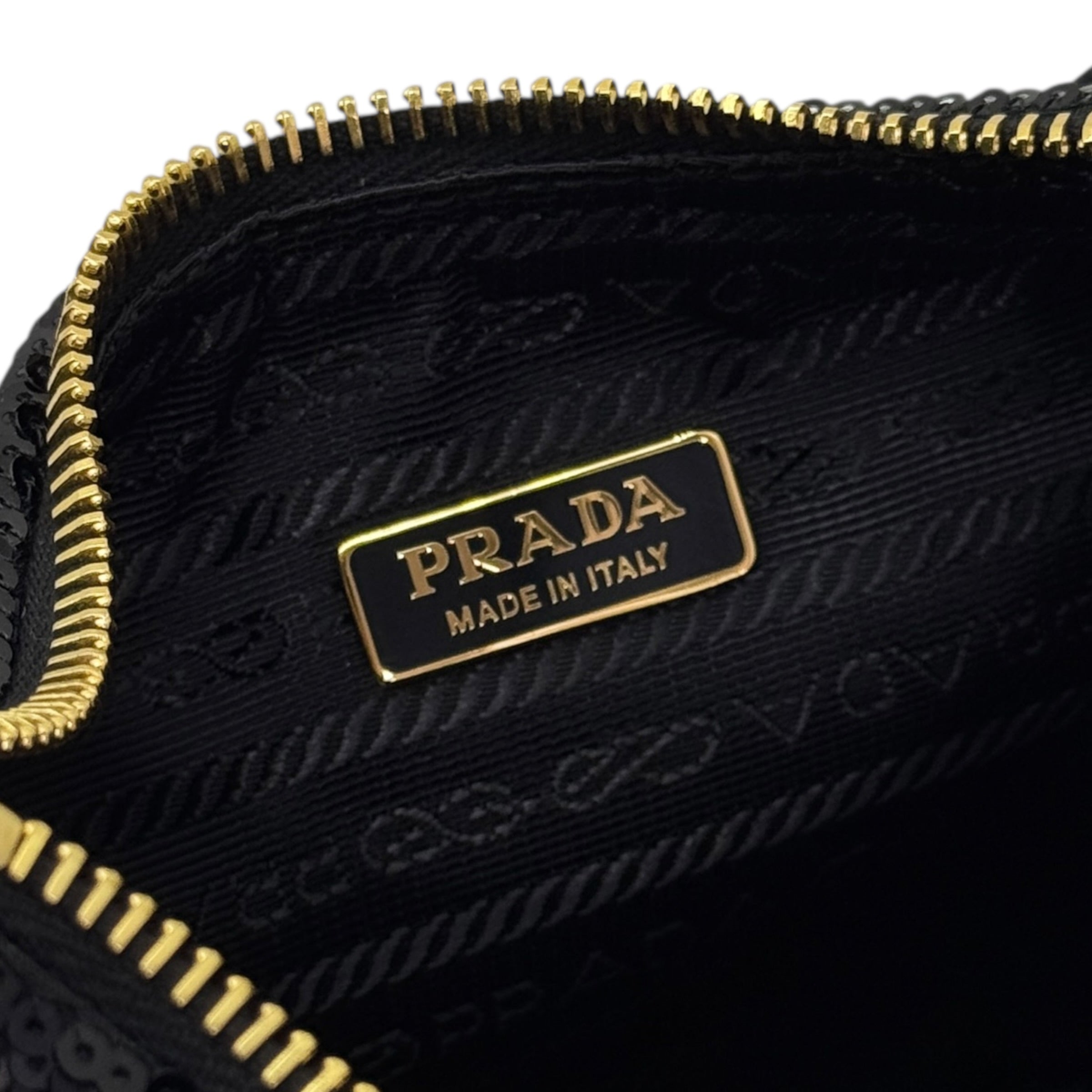 Borsa Prada Re-Edition in pelle con paillettes