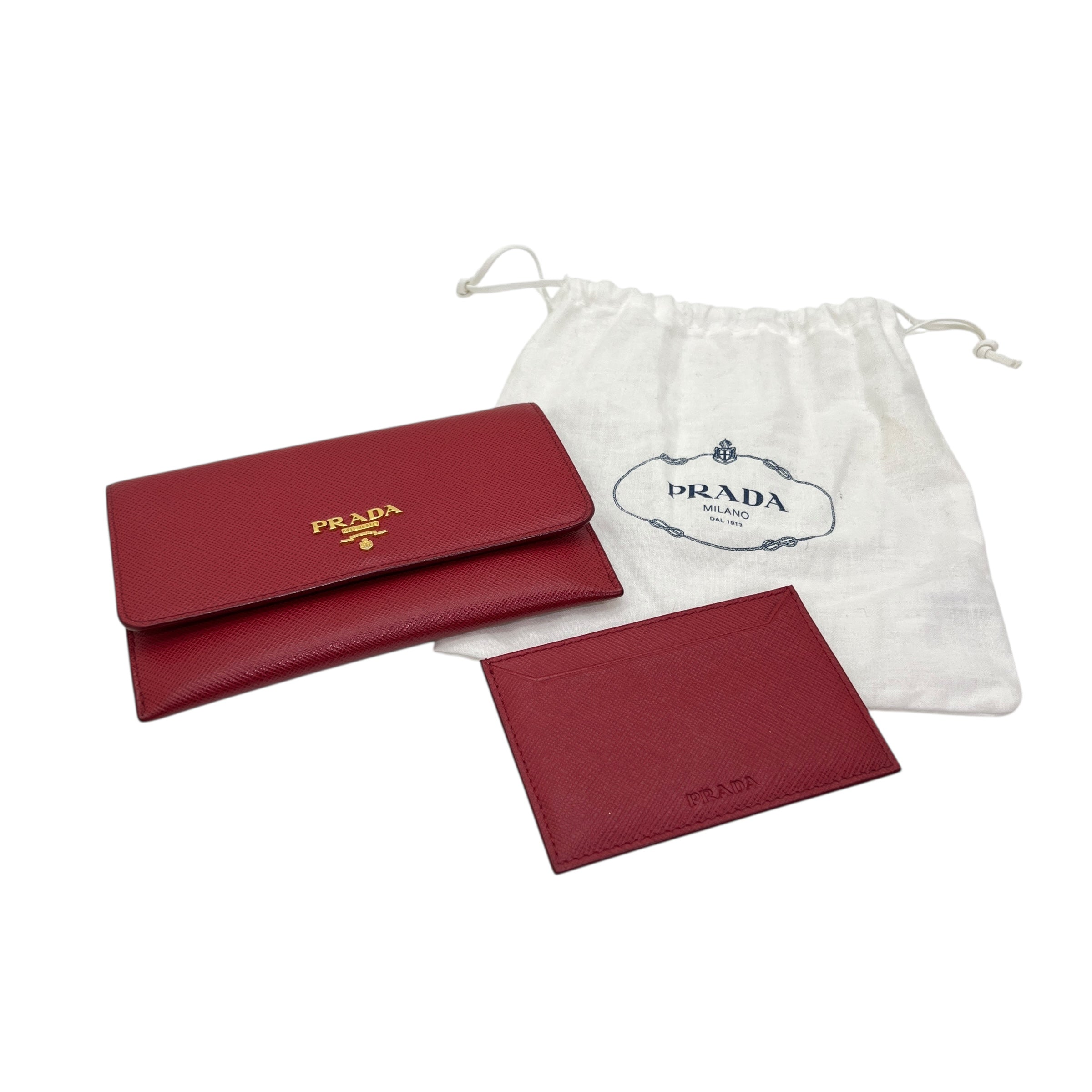 Portafoglio in Saffiano rosso