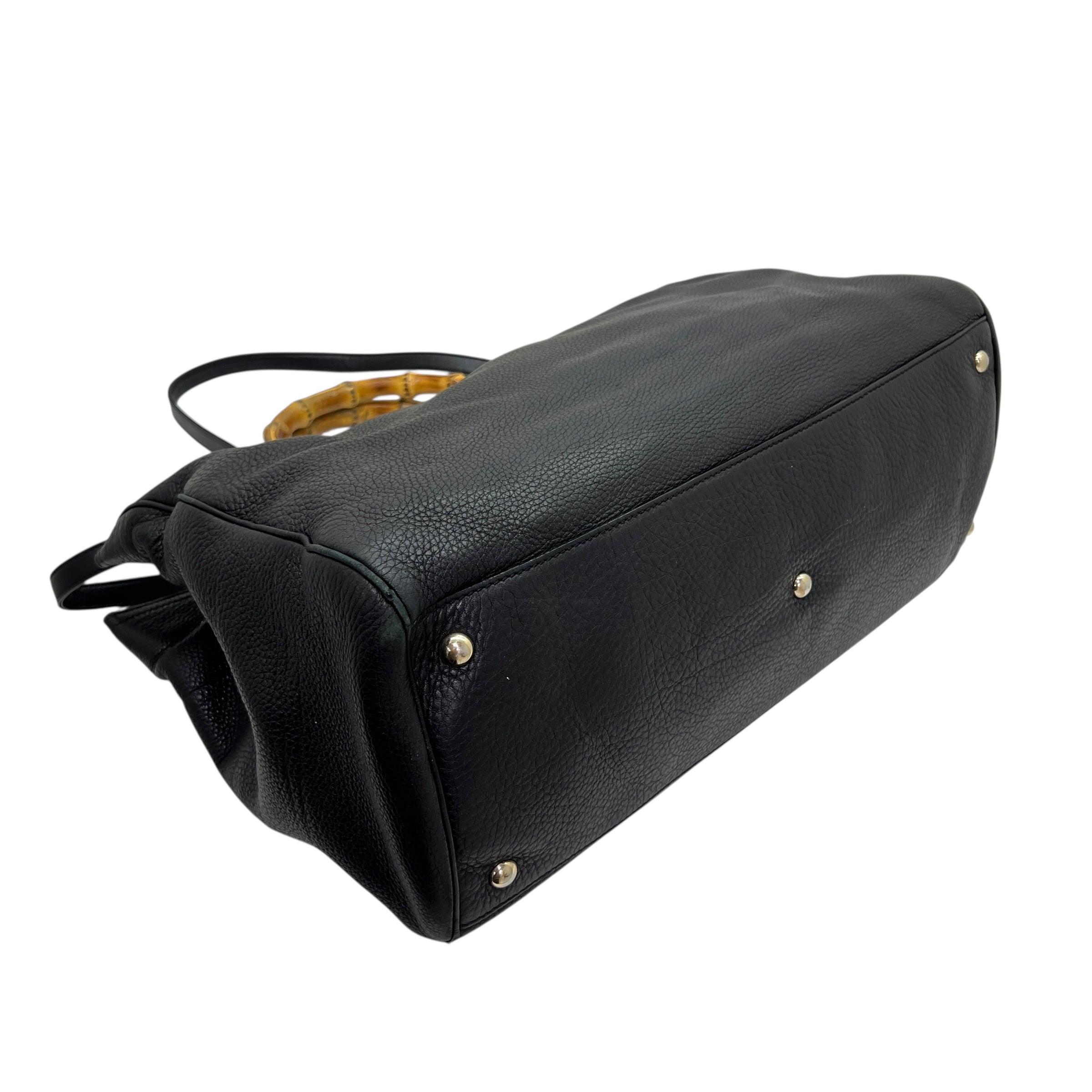 Shopper Bamboo in pelle