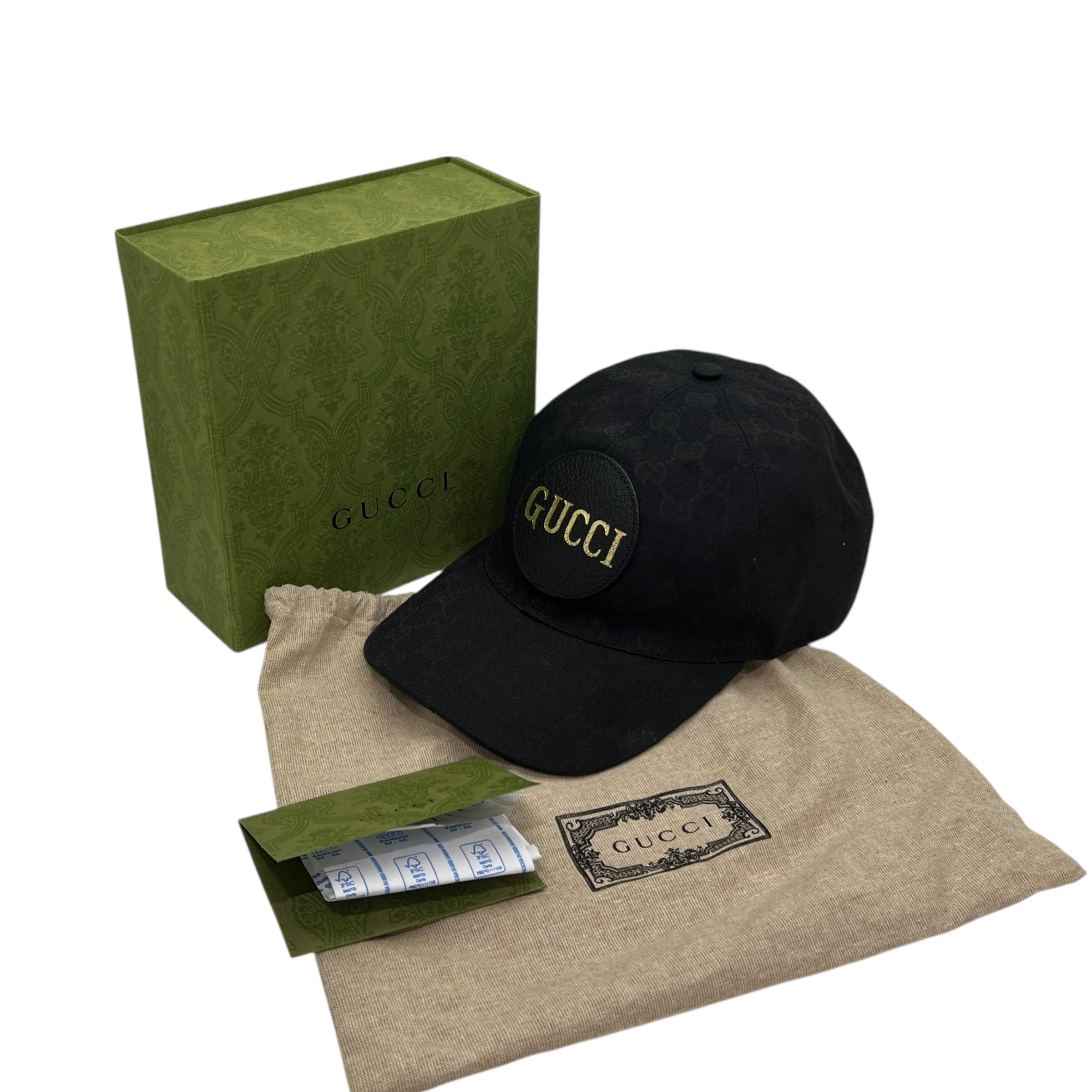 Cappello da baseball in tessuto GG e pelle taglia L