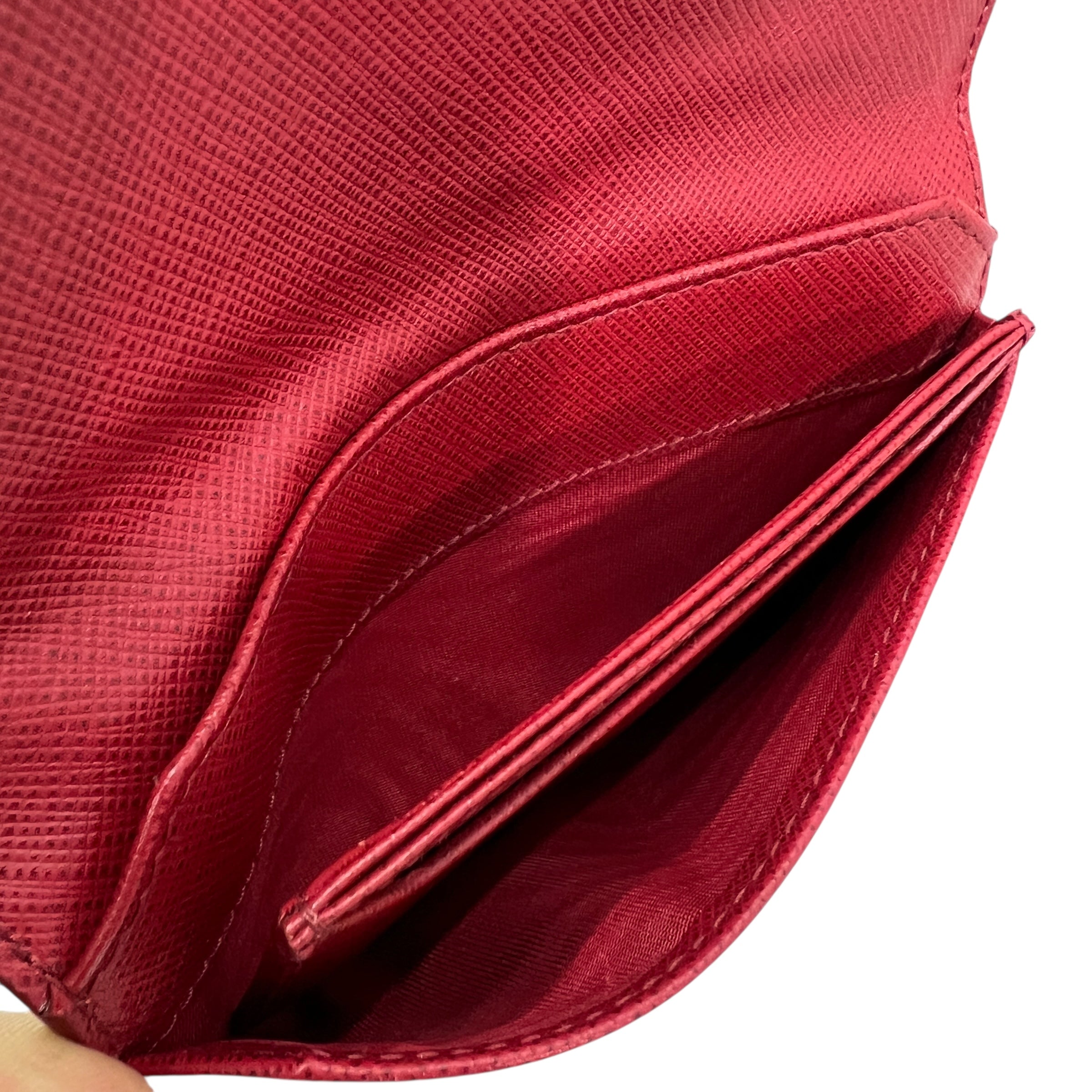 Portafoglio in Saffiano rosso