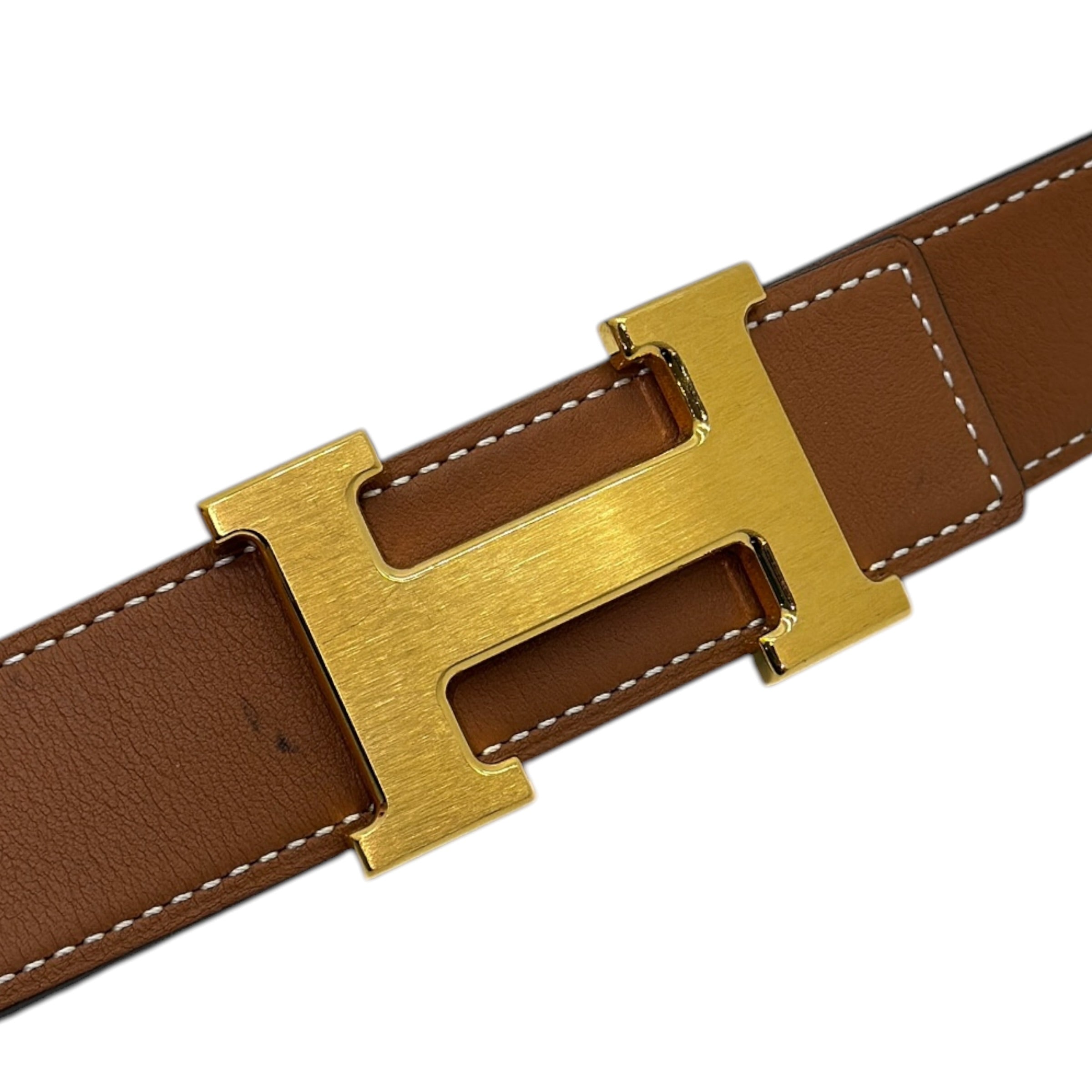 Fibbia da cintura H & Pelle reversibile per cintura 32 mm taglia 90