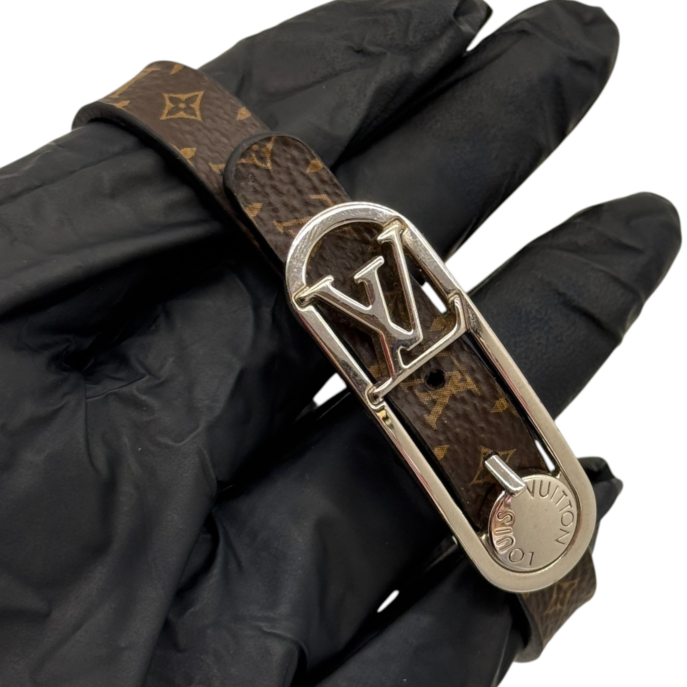 Bracciale in tela monogram con chiusura logo