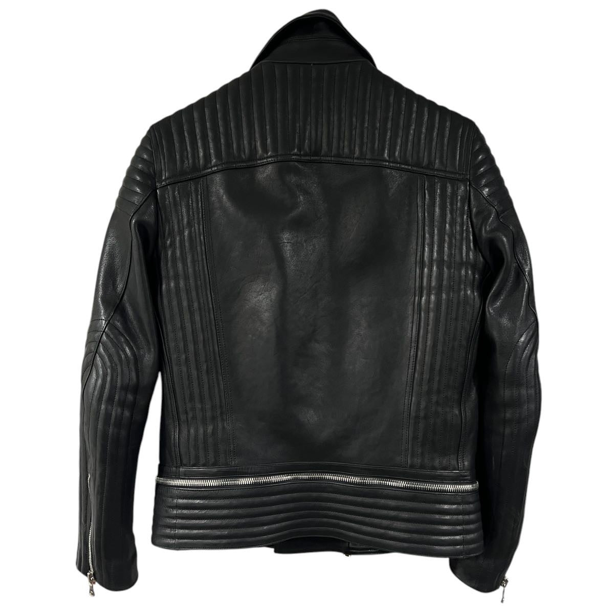 Balmain giacca biker in pelle di agnello tg 52