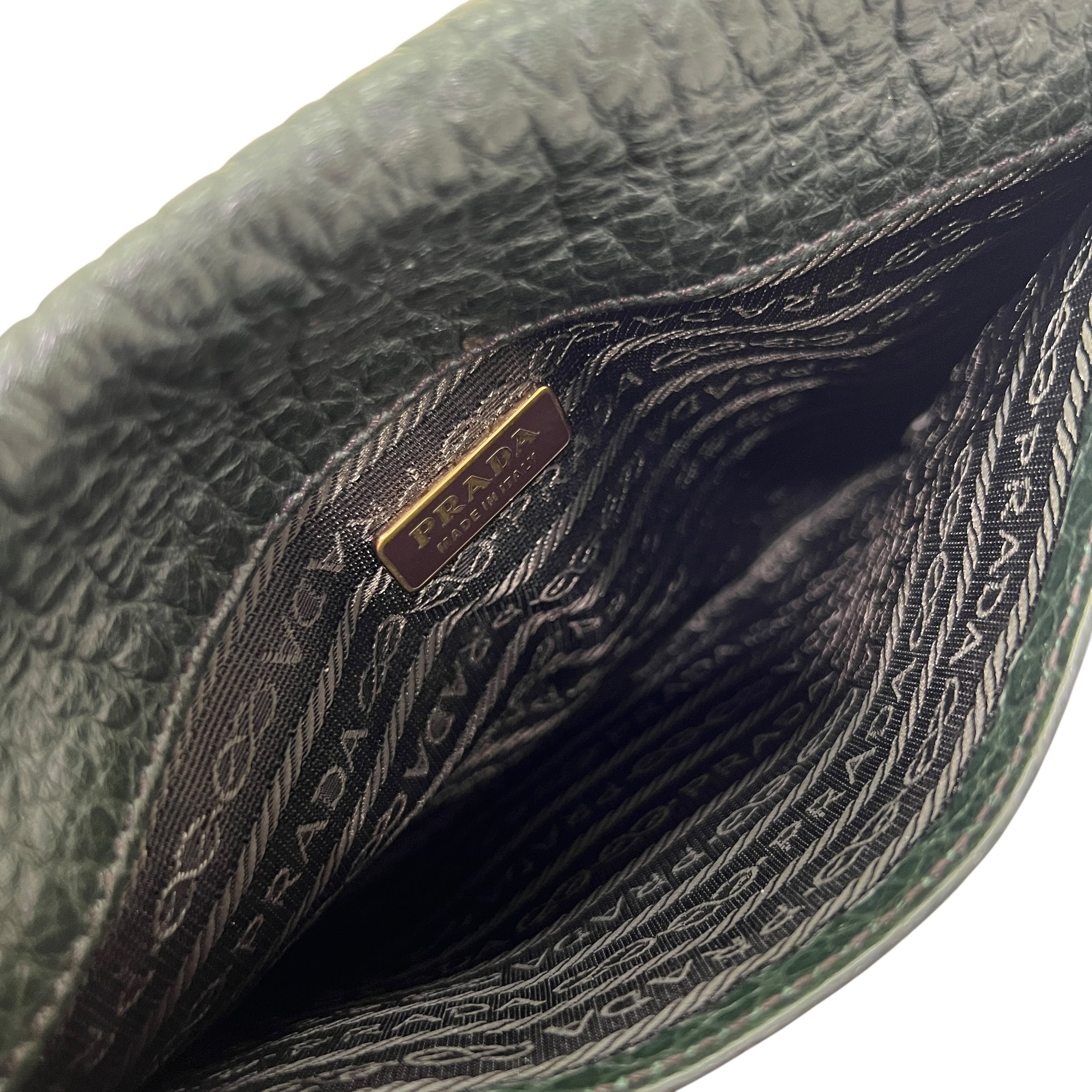 Pochette Prada in saffiano Verde