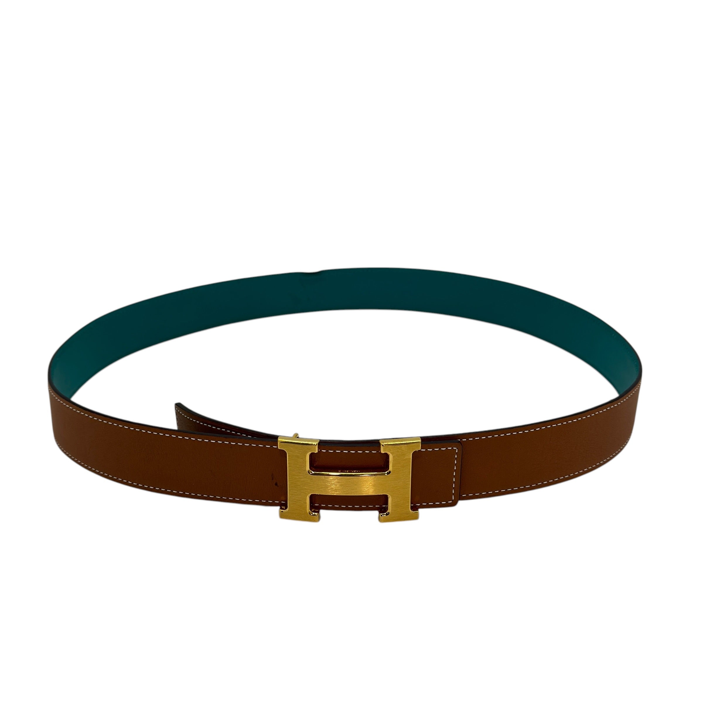 Fibbia da cintura H & Pelle reversibile per cintura 32 mm taglia 90