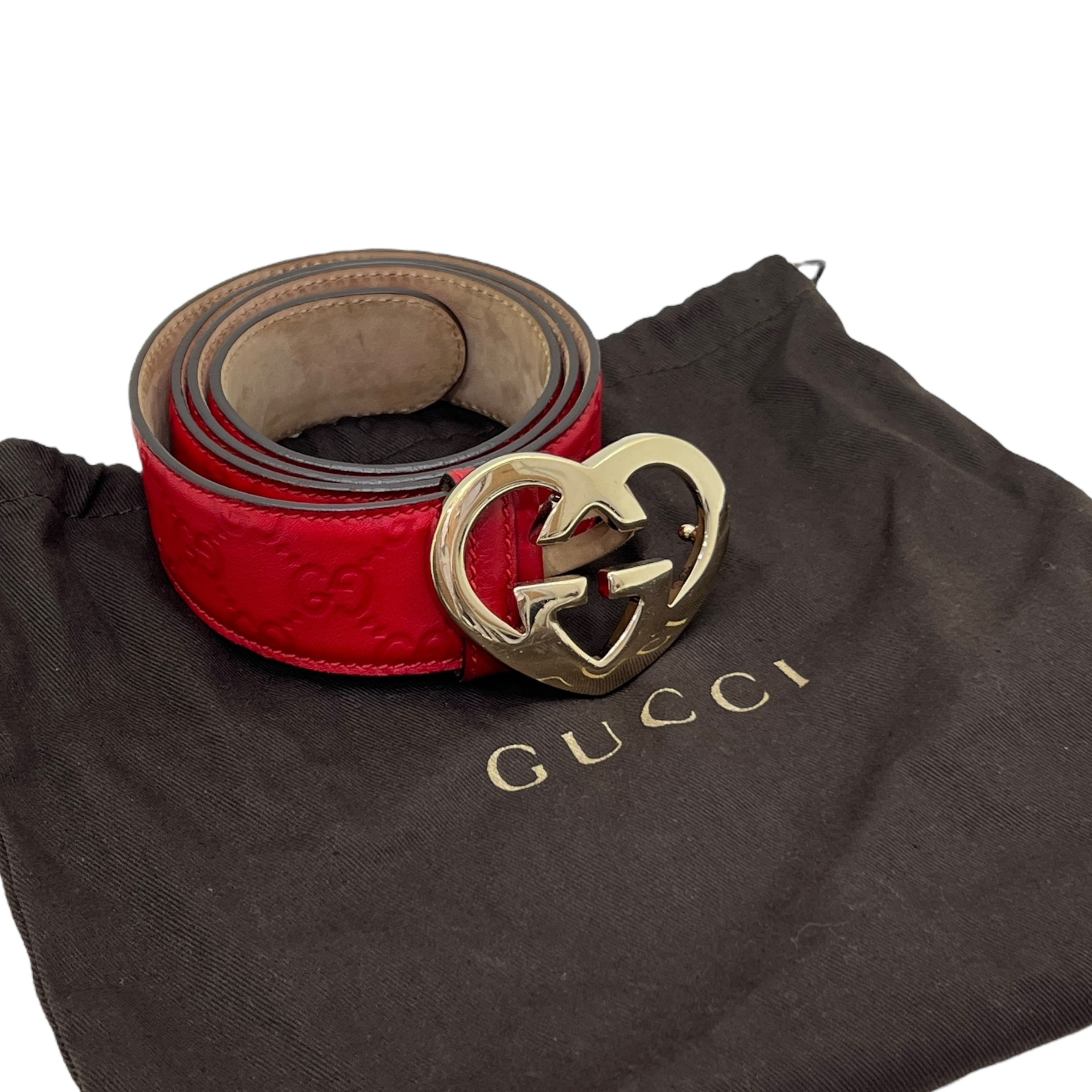 Gucci cintura Heart Buckle in pelle tg 90