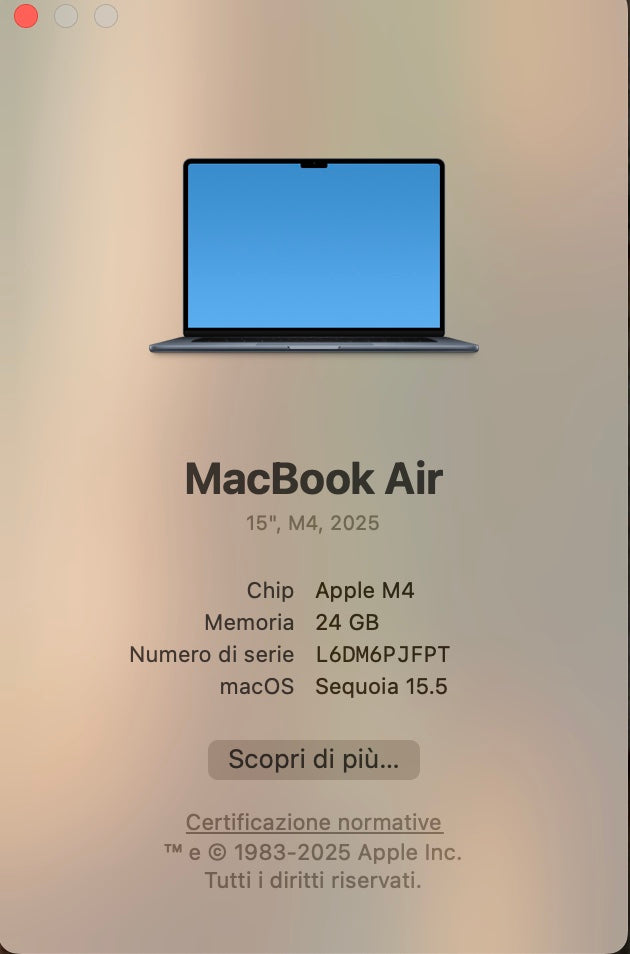 MacBook Air 15” M4 512 GB (2025)