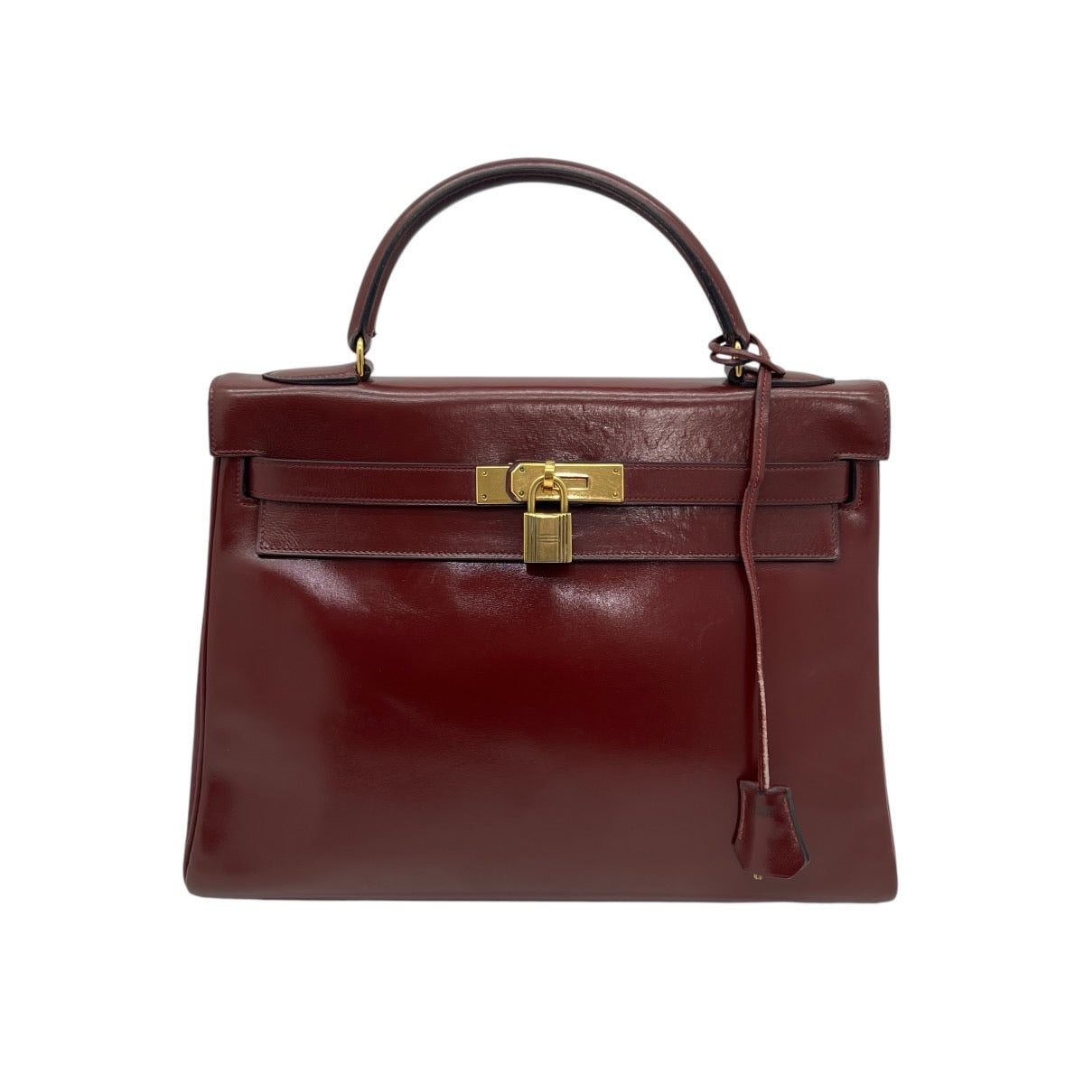 HERMÈS KELLY 32 VINTAGE BOX CALF ROUGE