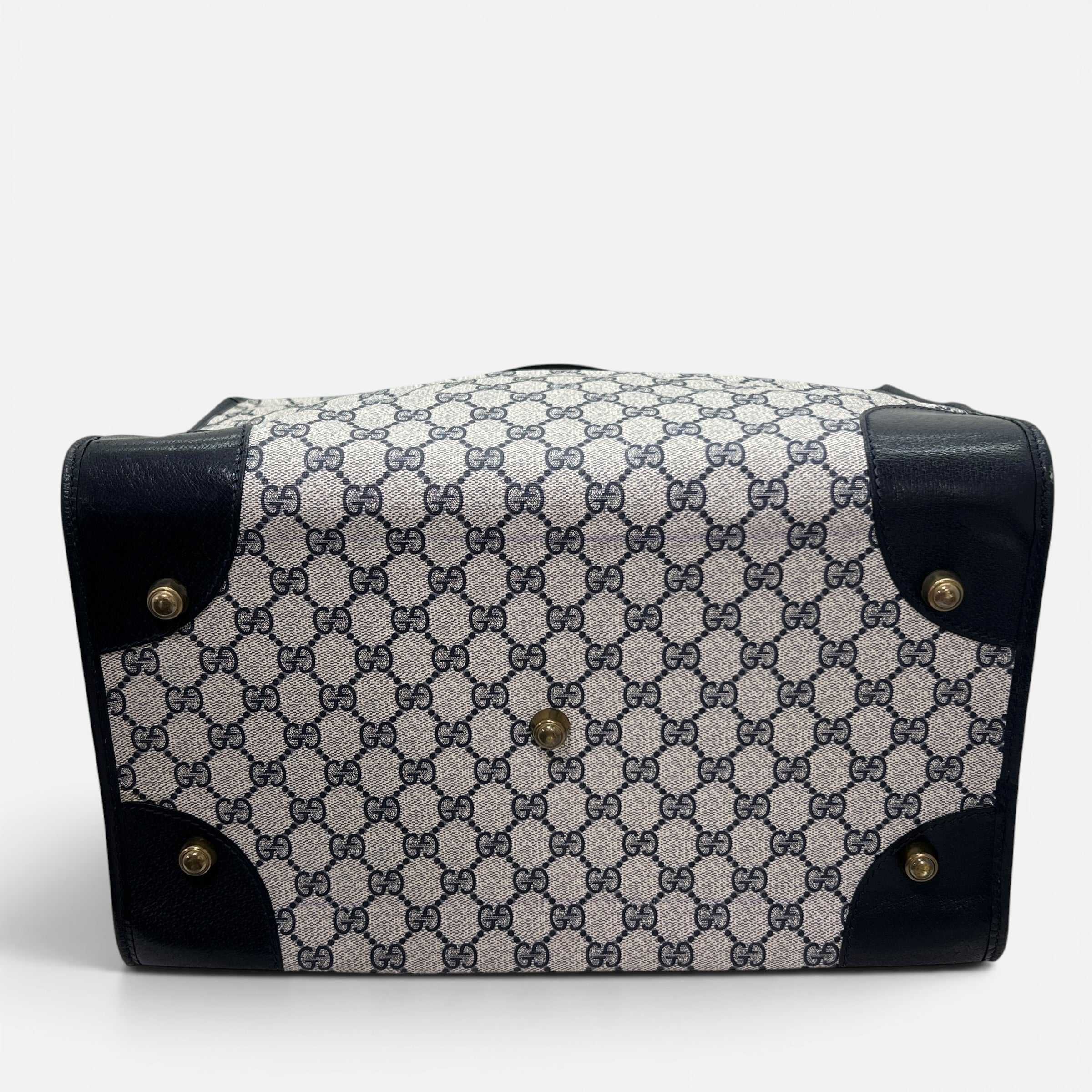 Gucci borsa da viaggio vintage in GG Supreme e pelle (cabinabile)
