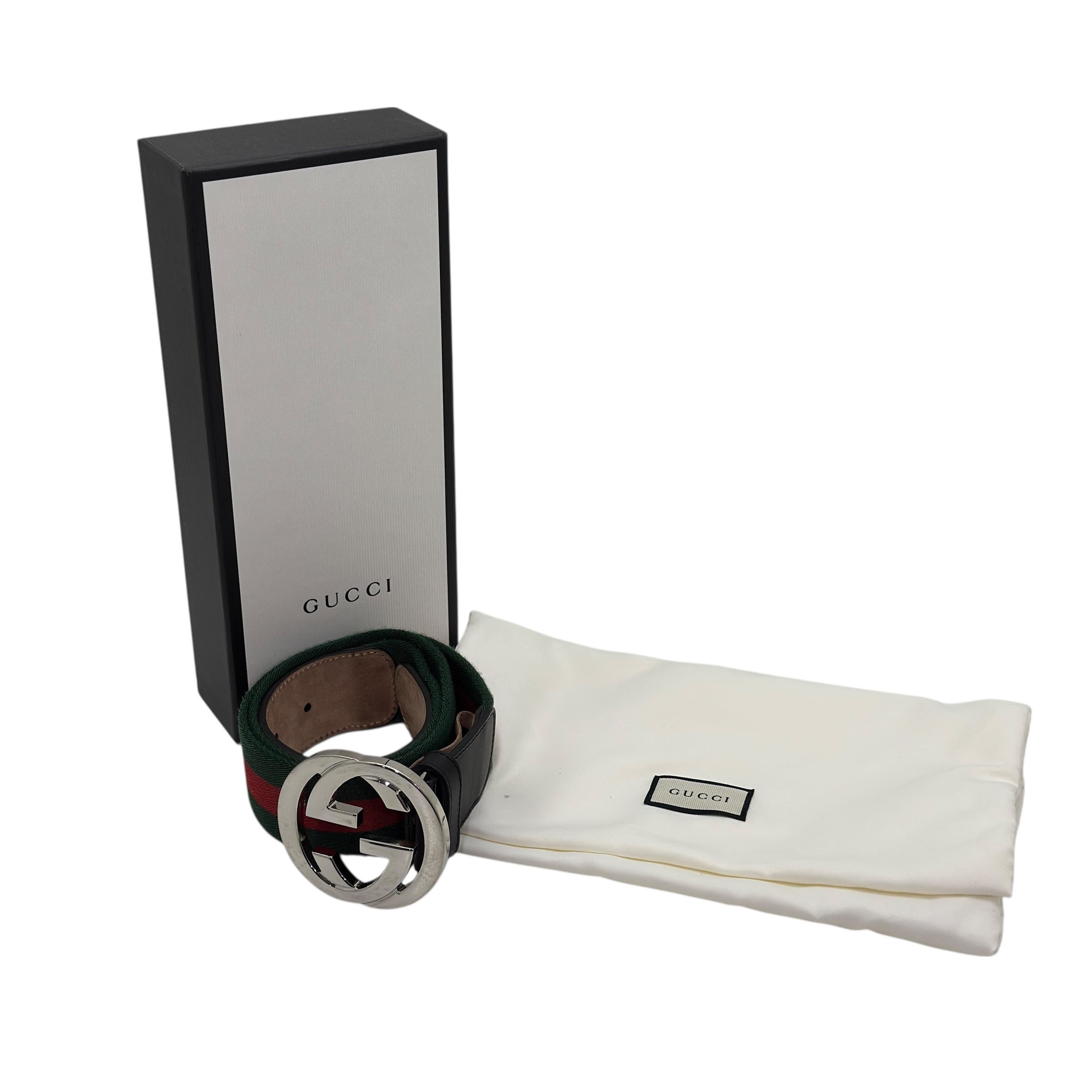 Cintura web con fibbia Incrocio GG taglia 85