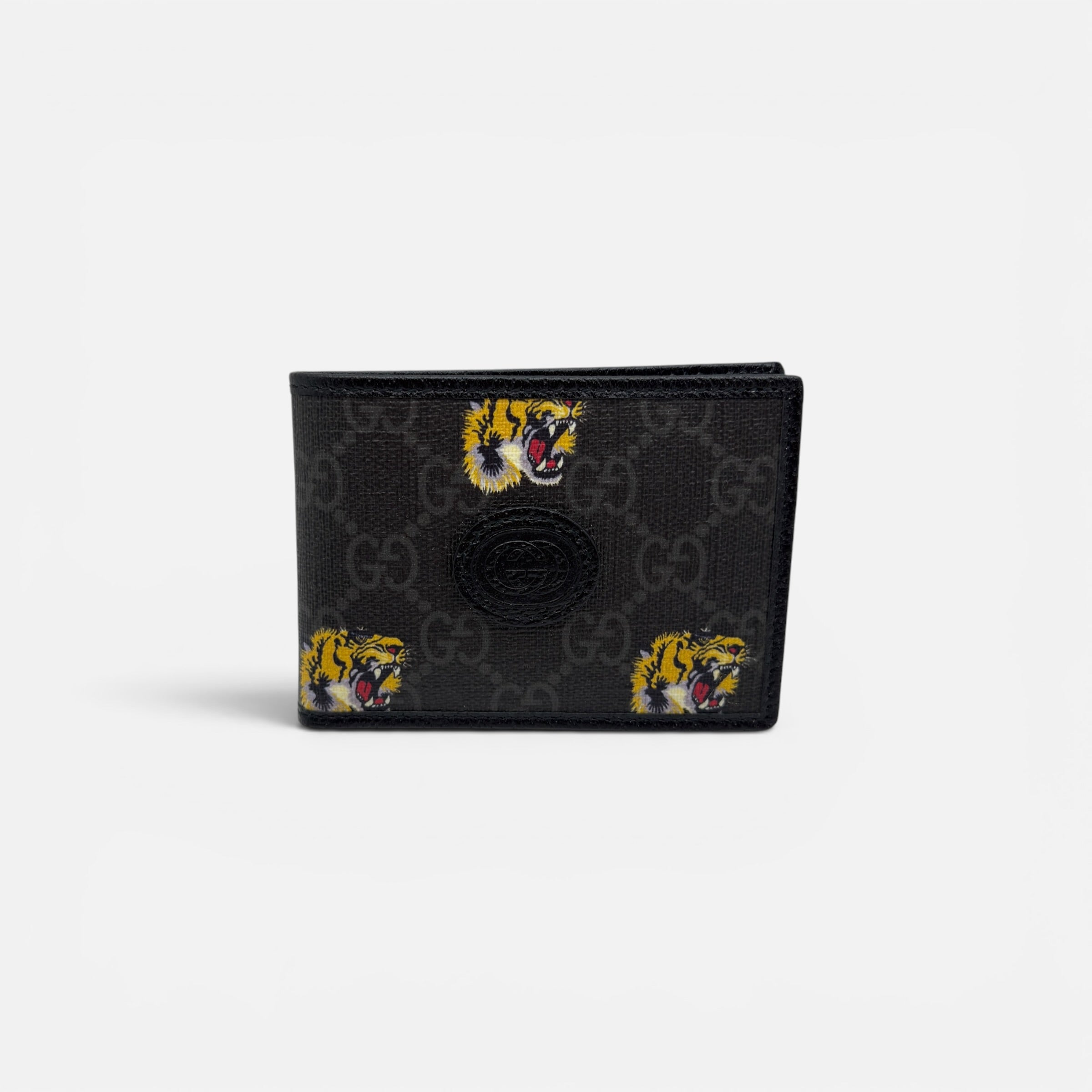 Portafoglio bi-fold GG con tigre