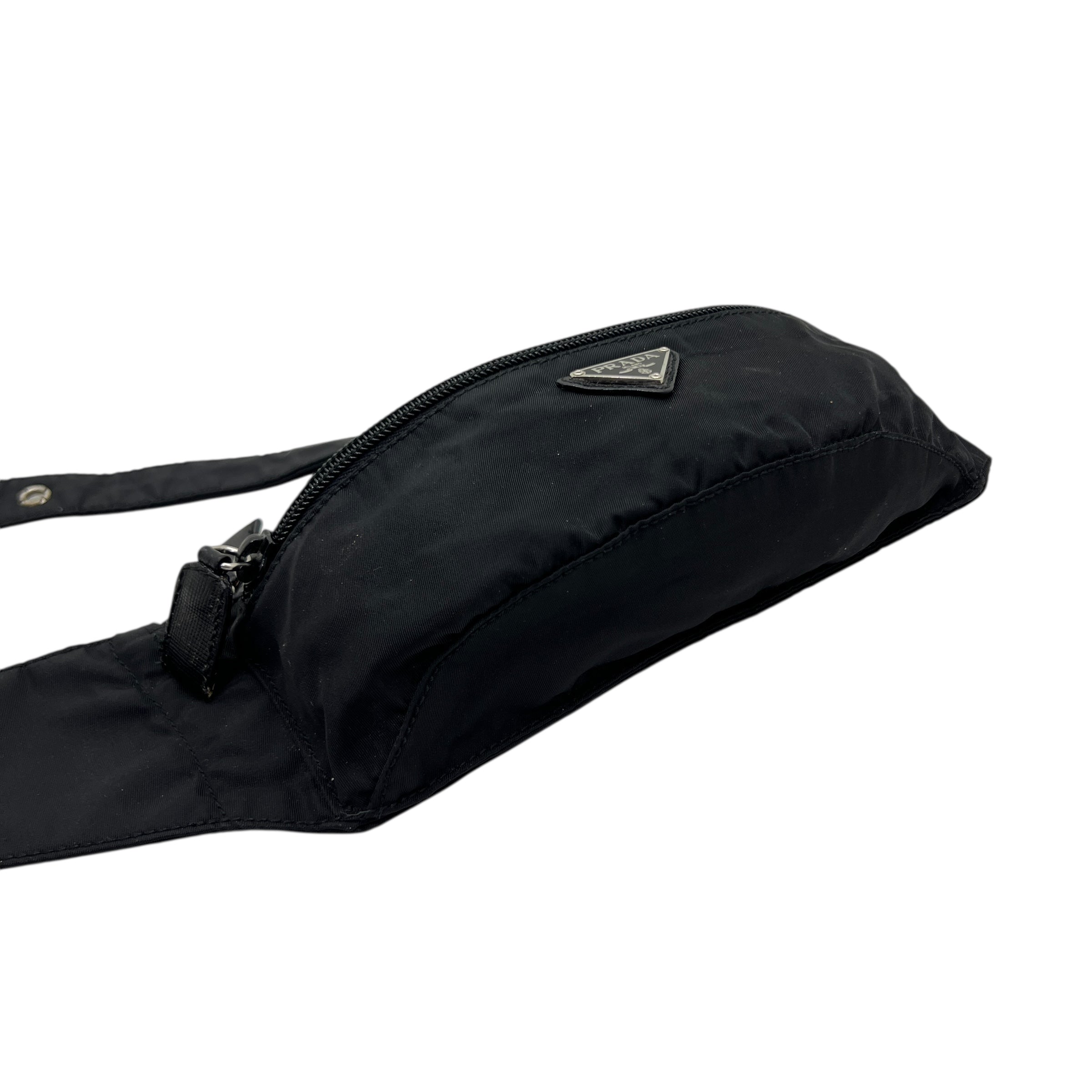 Mini marsupio vintage in nylon e Saffiano