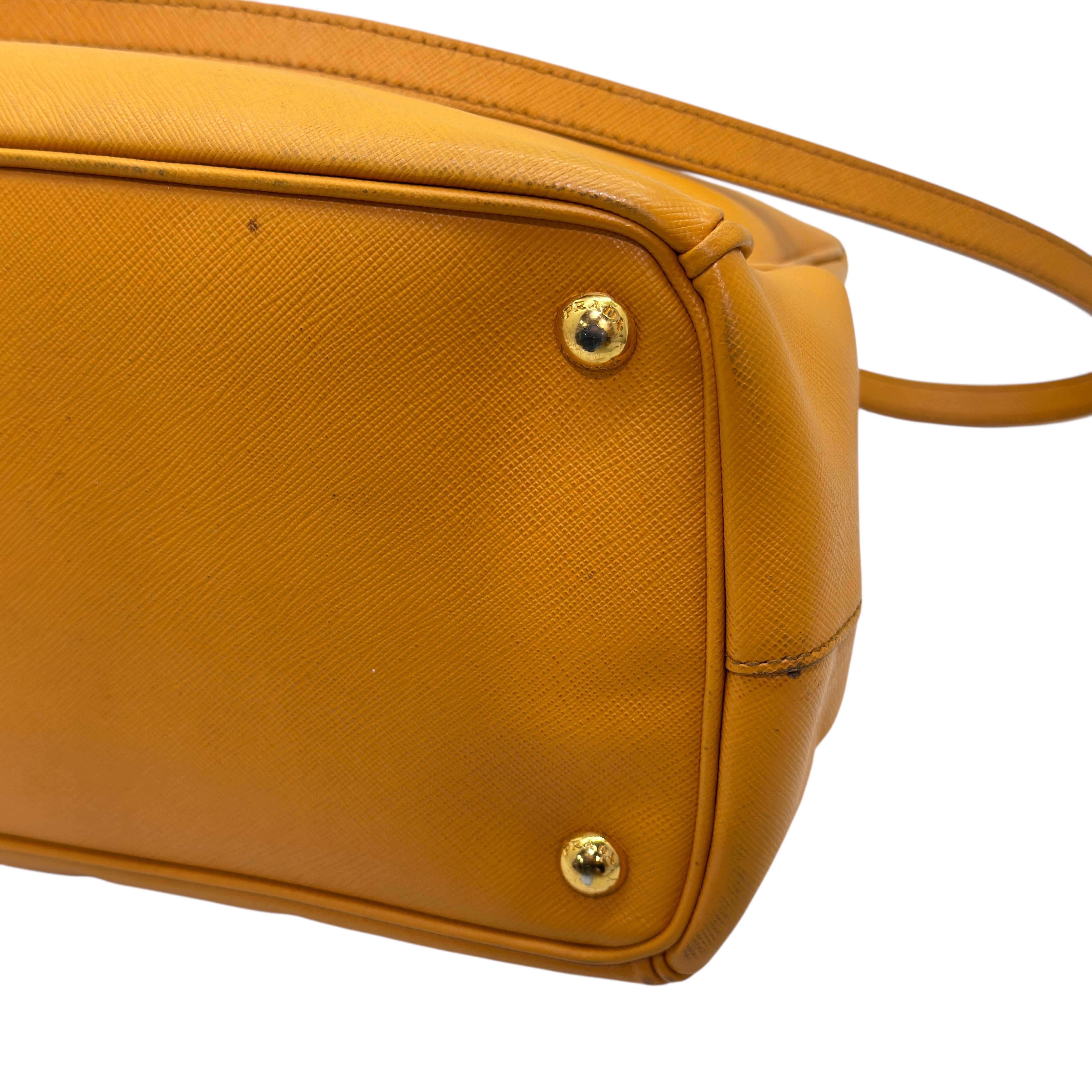 Galleria large in pelle Saffiano arancione