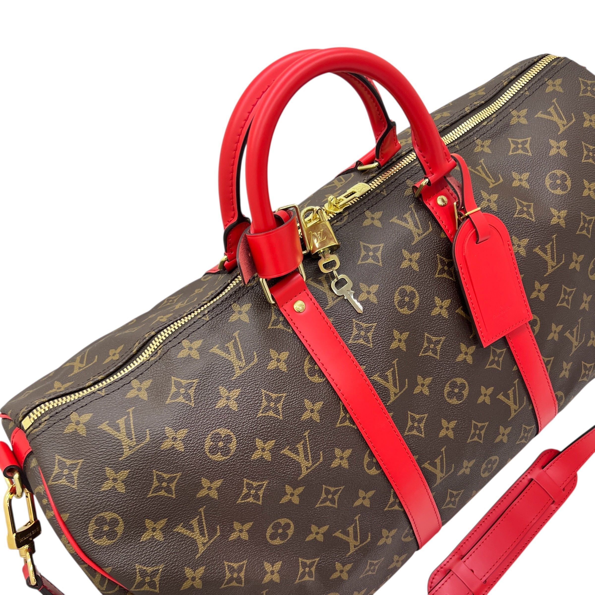 Keepall 50 Bandolière Coquelicot