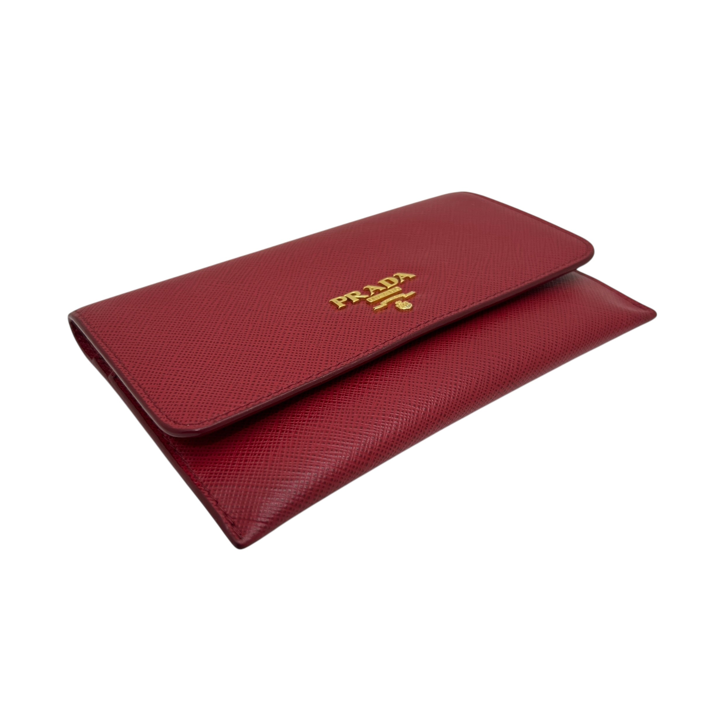 Portafoglio in Saffiano rosso