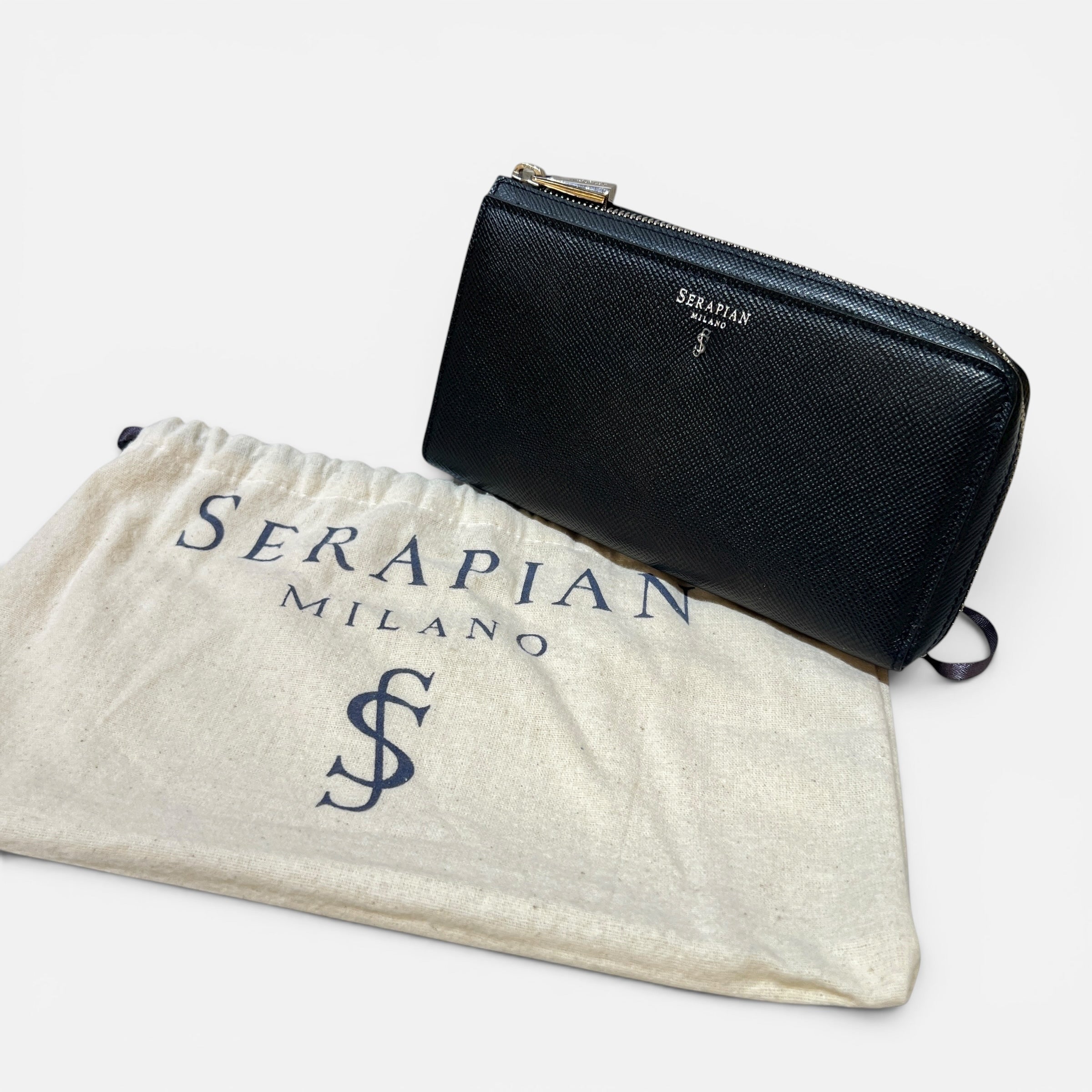 Portafoglio con zip in Saffiano
