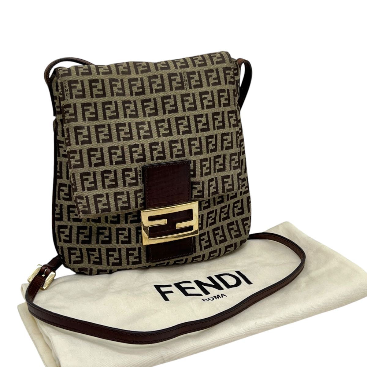 FENDI BORSA A TRACOLLA IN TESSUTO FF