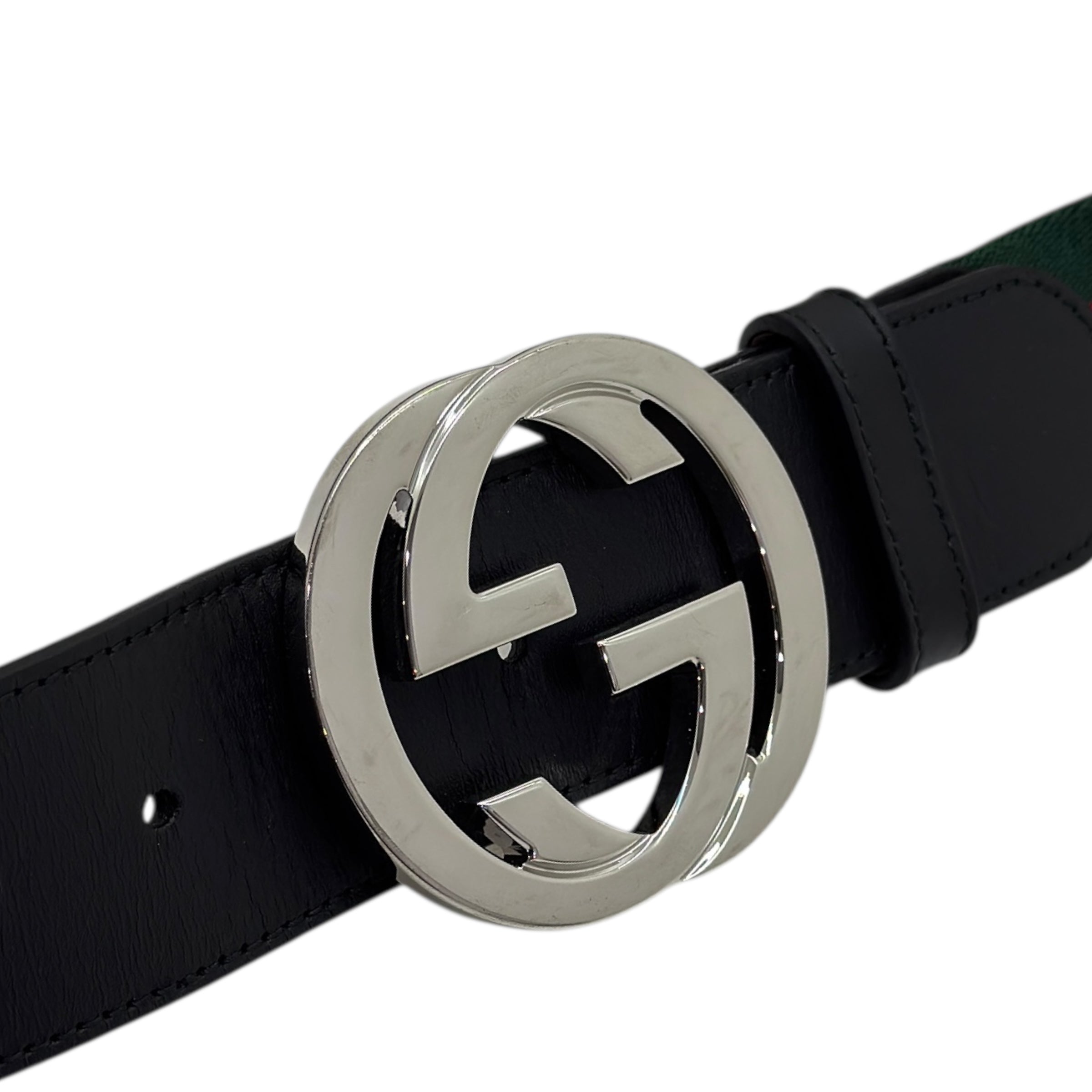 Cintura web con fibbia Incrocio GG taglia 85