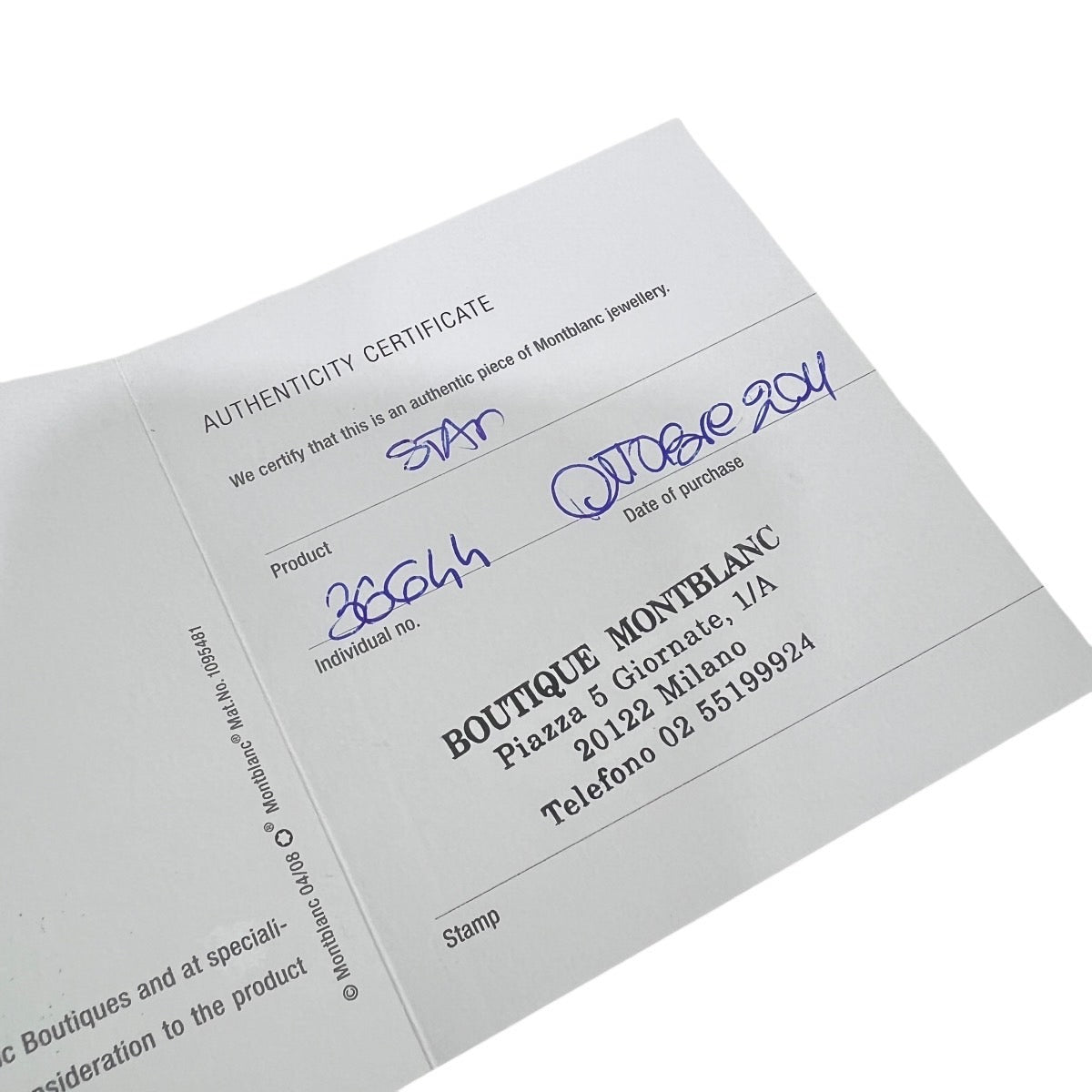 Montblanc Star collana in argento