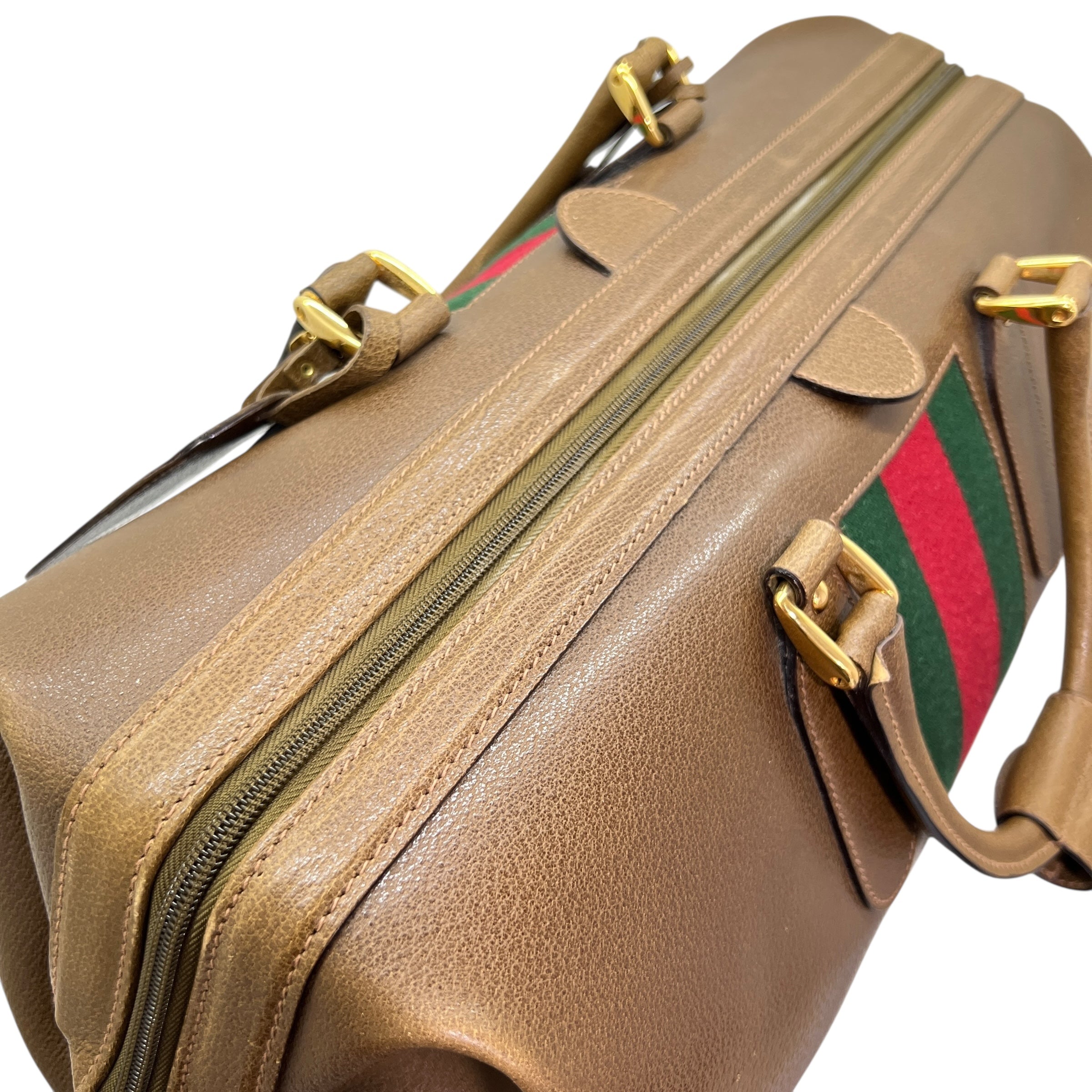borsone semirigido vintage in pelle