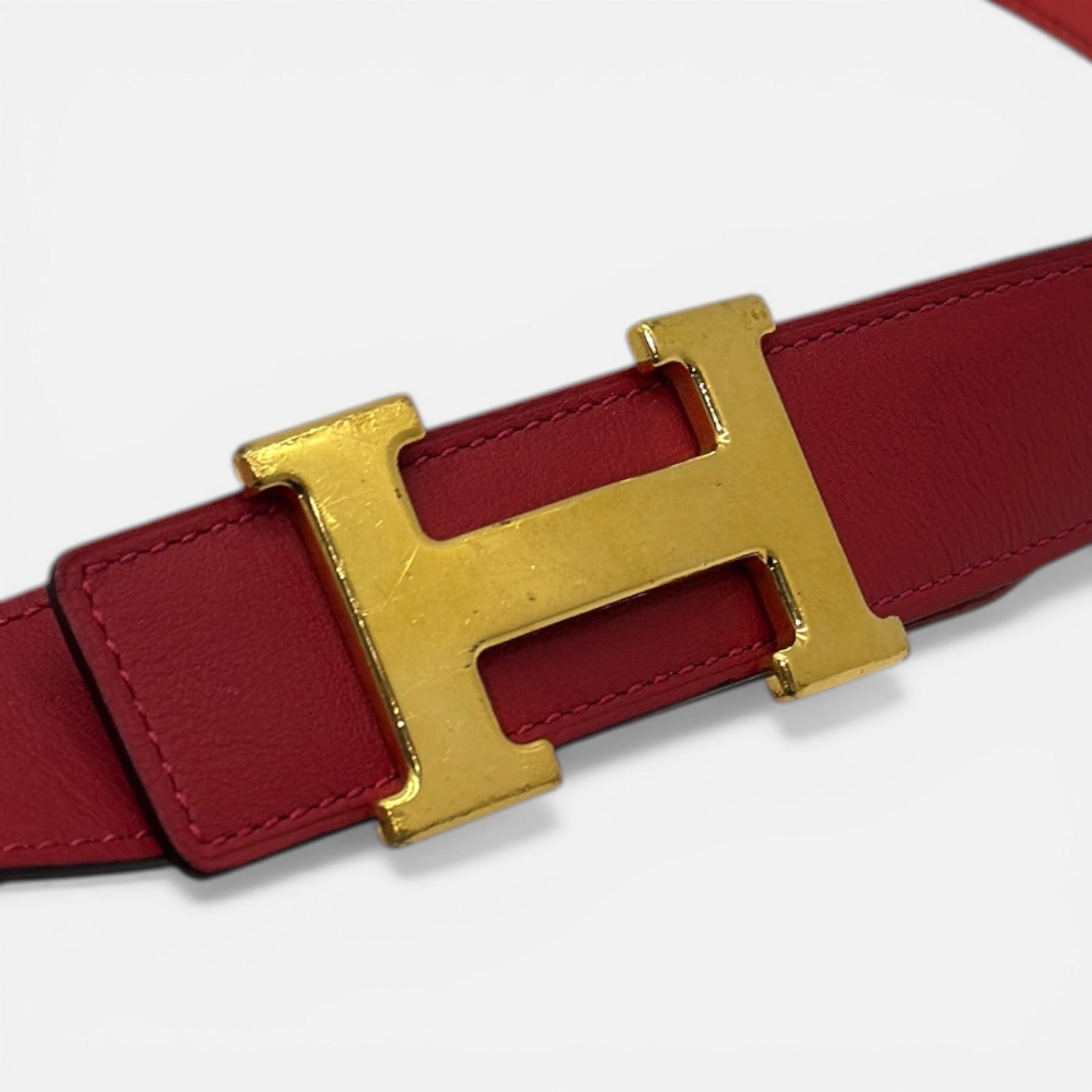 Fibbia da cintura H & Pelle reversibile per cintura 32 mm taglia 90