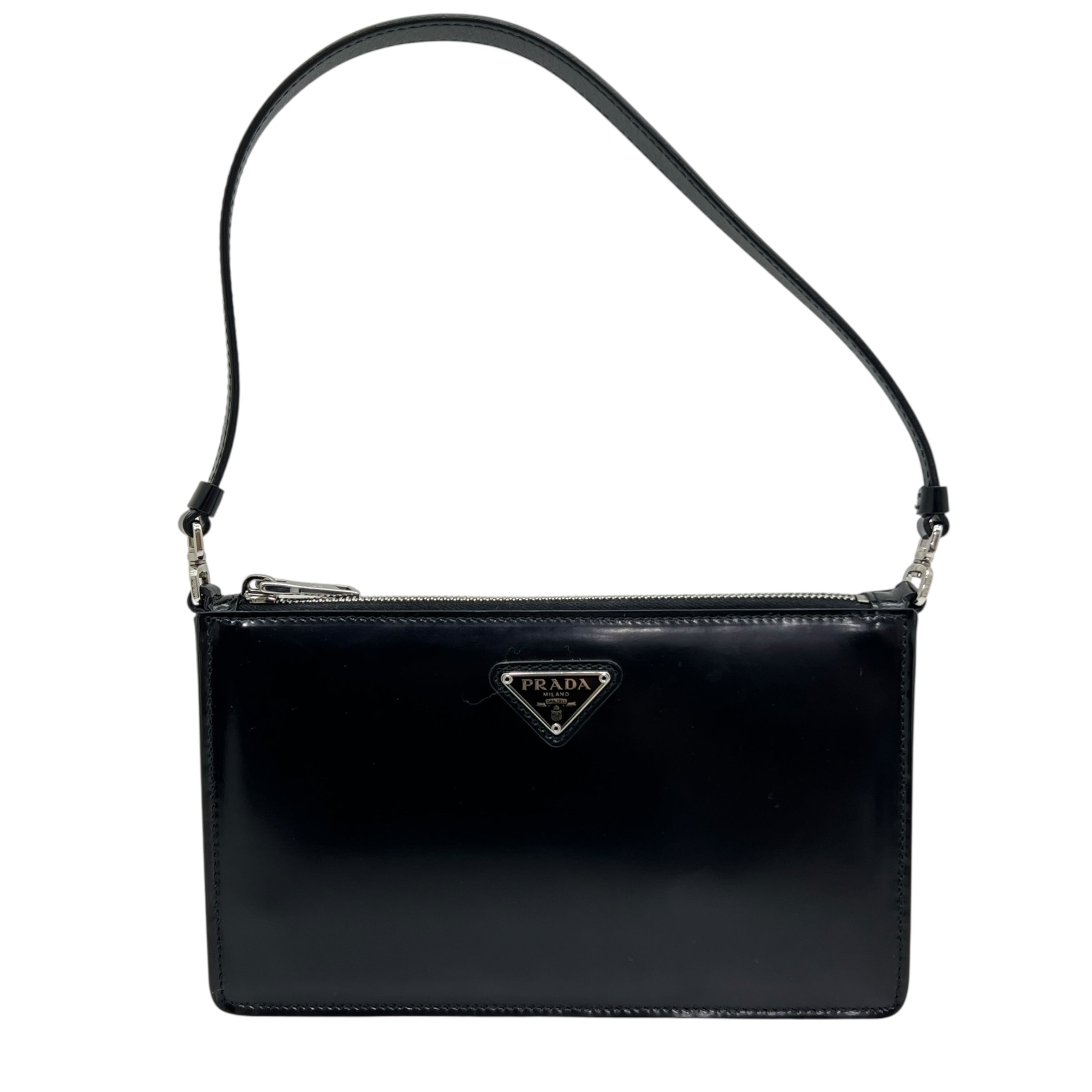 Prada mini borsa in pelle spazzolata
