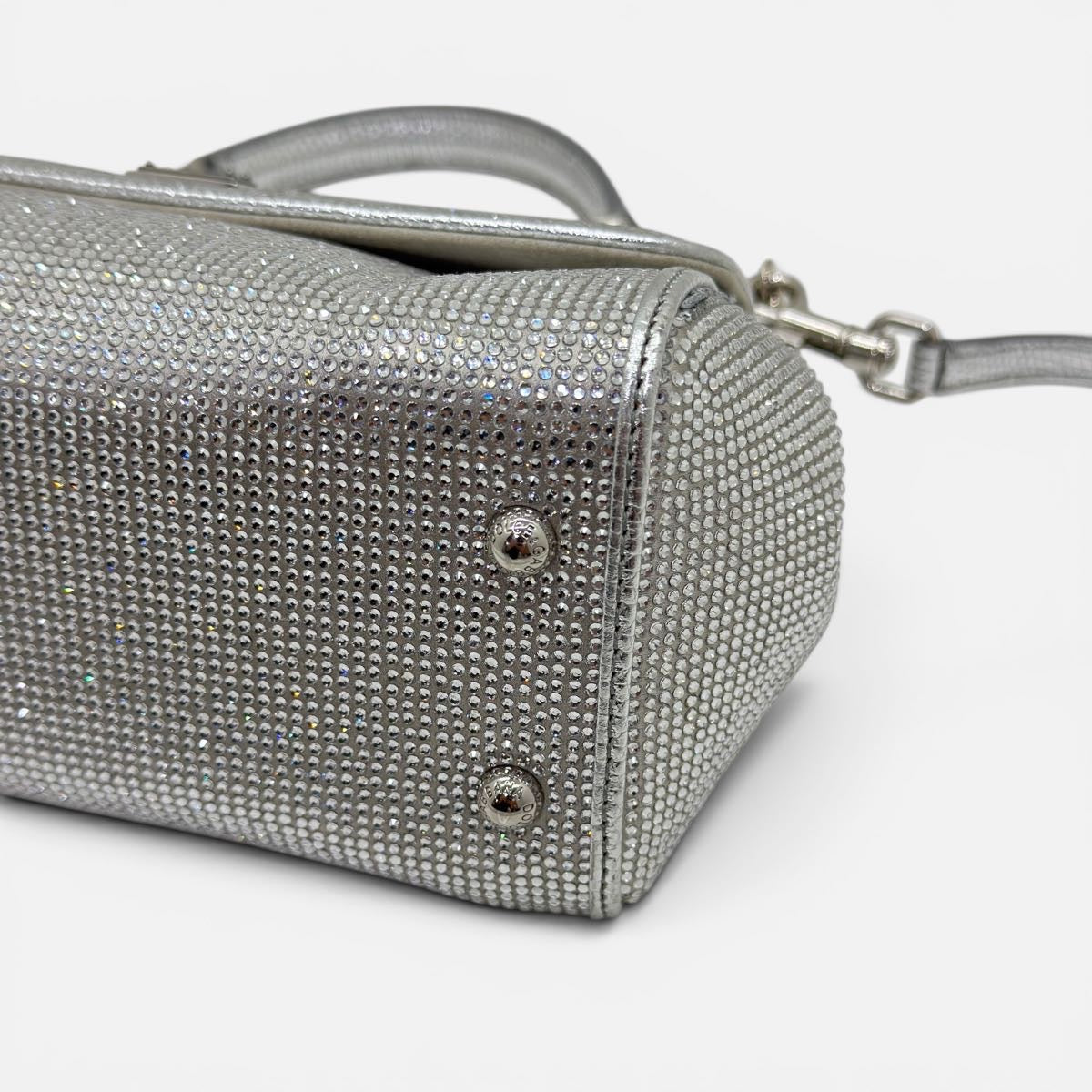 Borsa a mano Sicily piccola in raso con strass