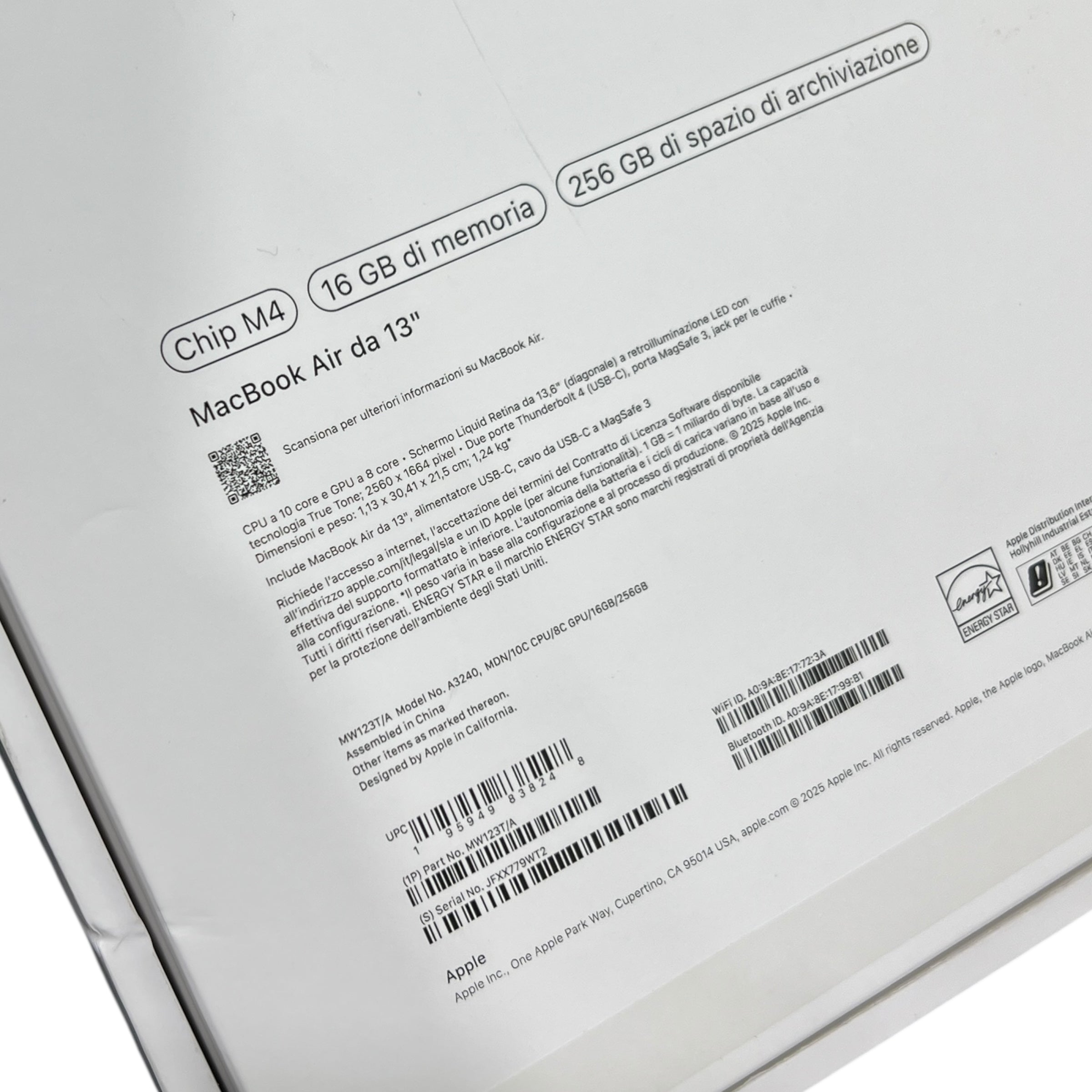 MacBook Air 13” M4 256 GB (2025)