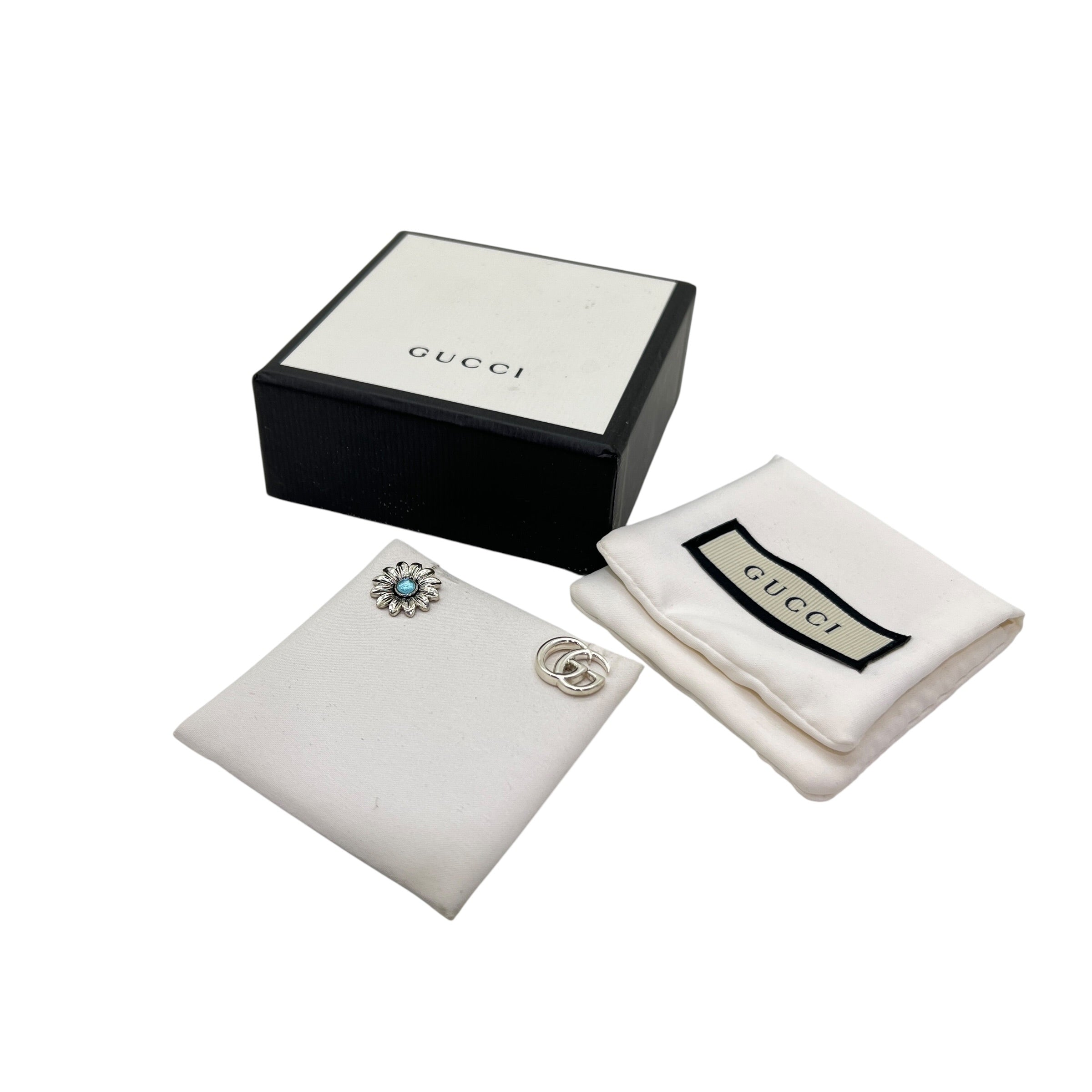 Orecchini Marmont GG in argento con fiore