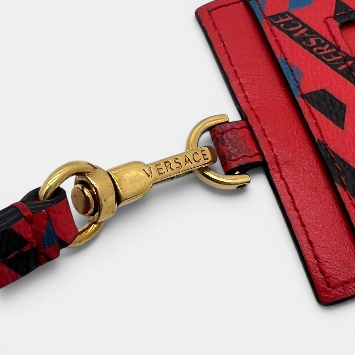 Versace porta carte da collo in pelle