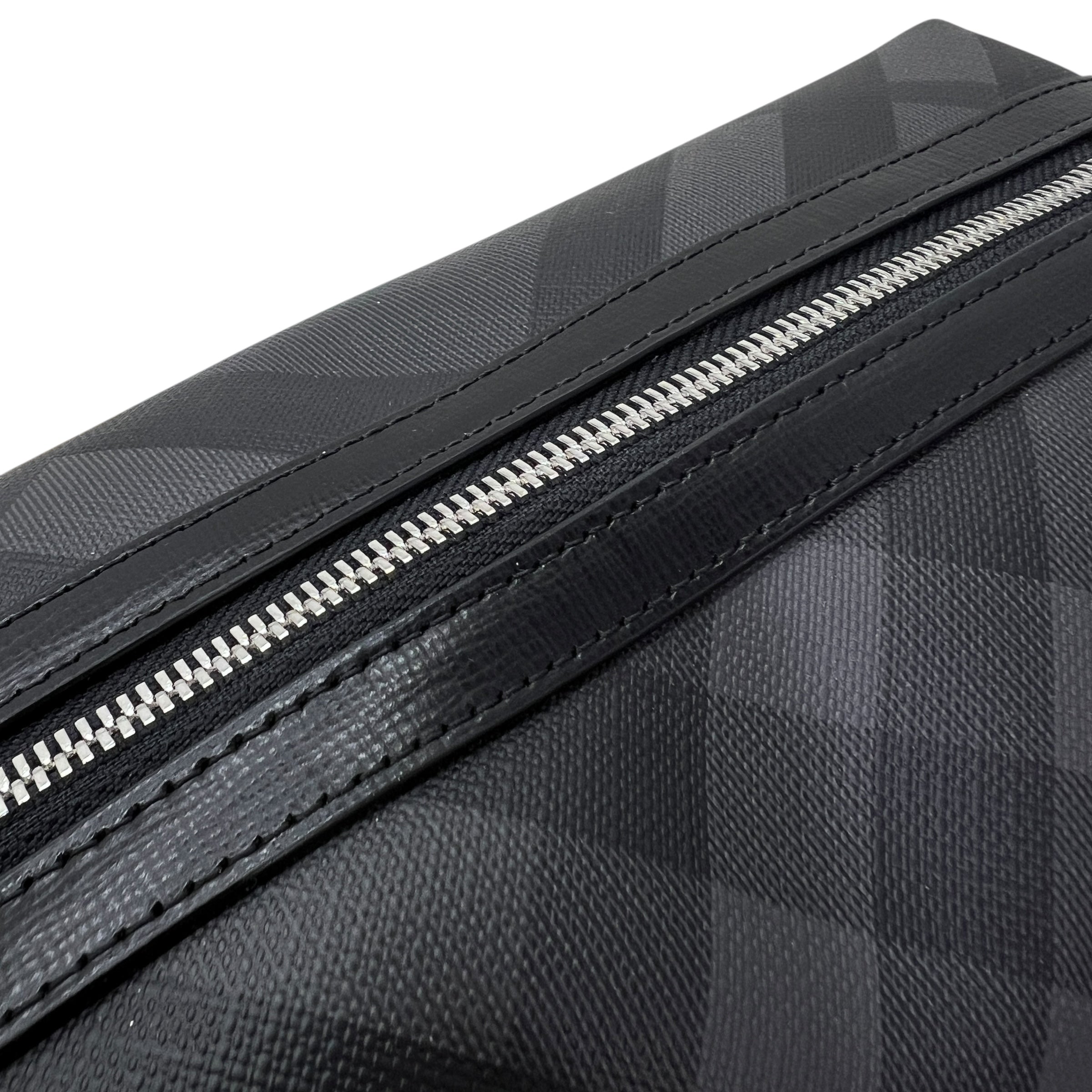 Trousse da viaggio in tela Check e pelle