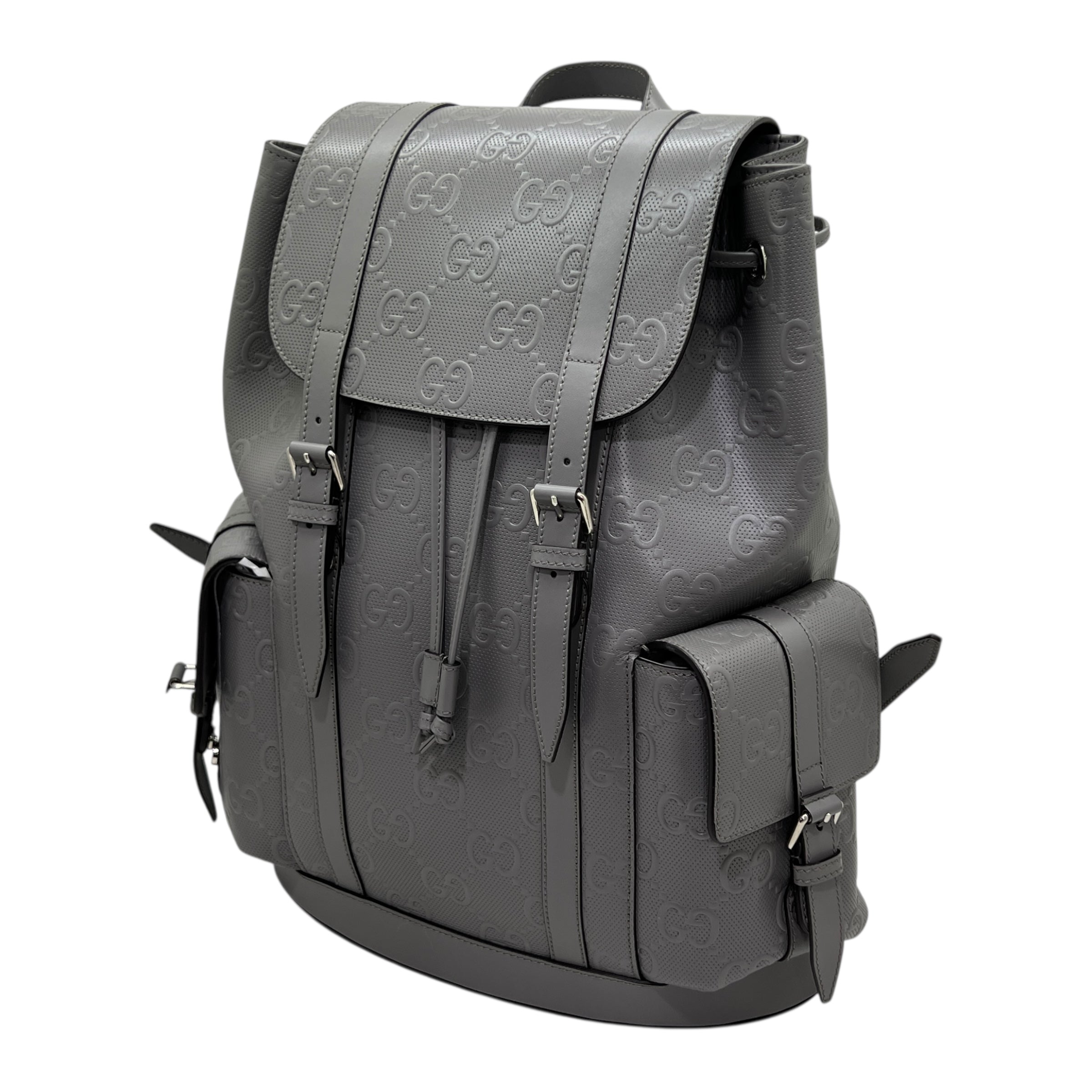 Zaino in pelle GG con rilievo