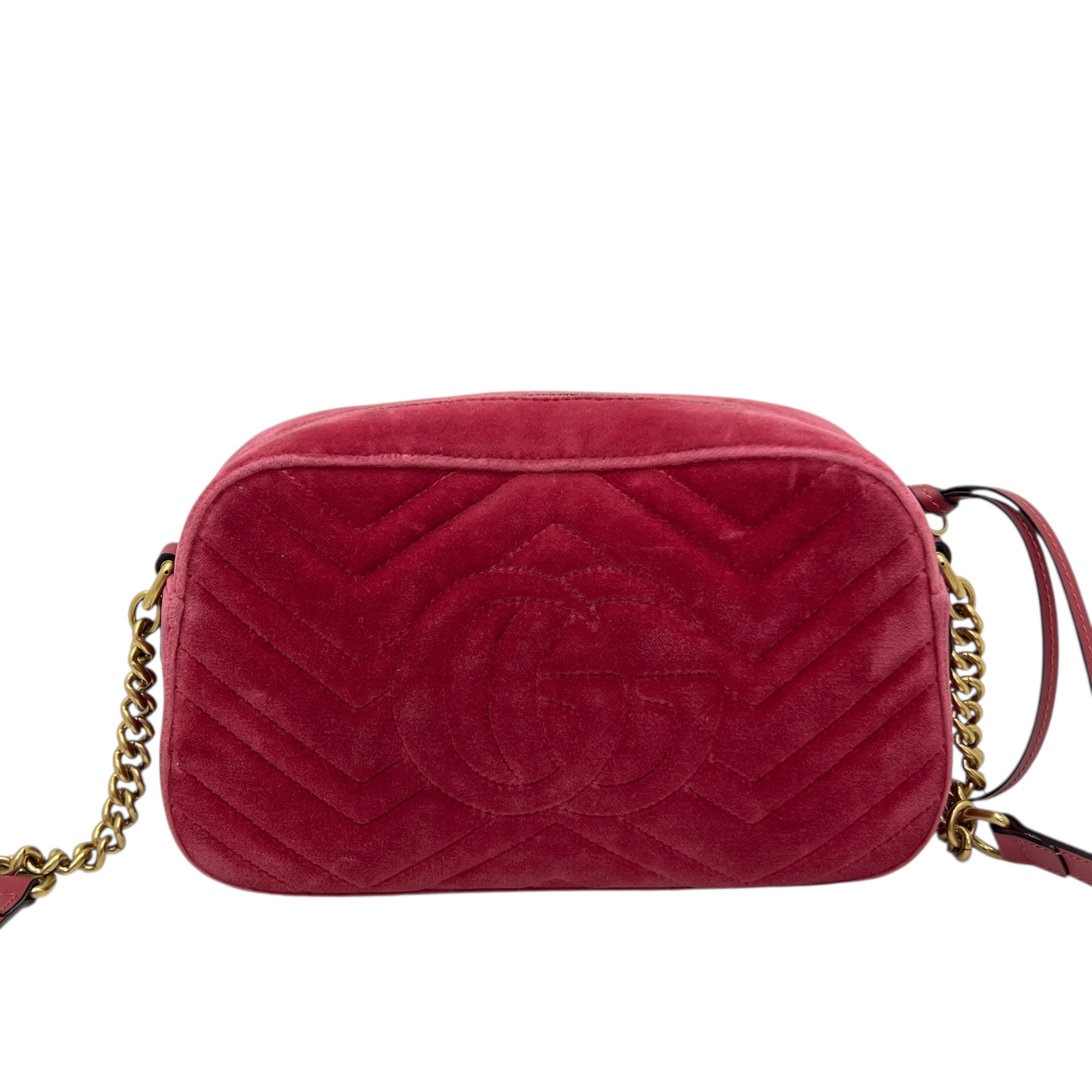 Camera bag GG Marmont in velluto misura piccola