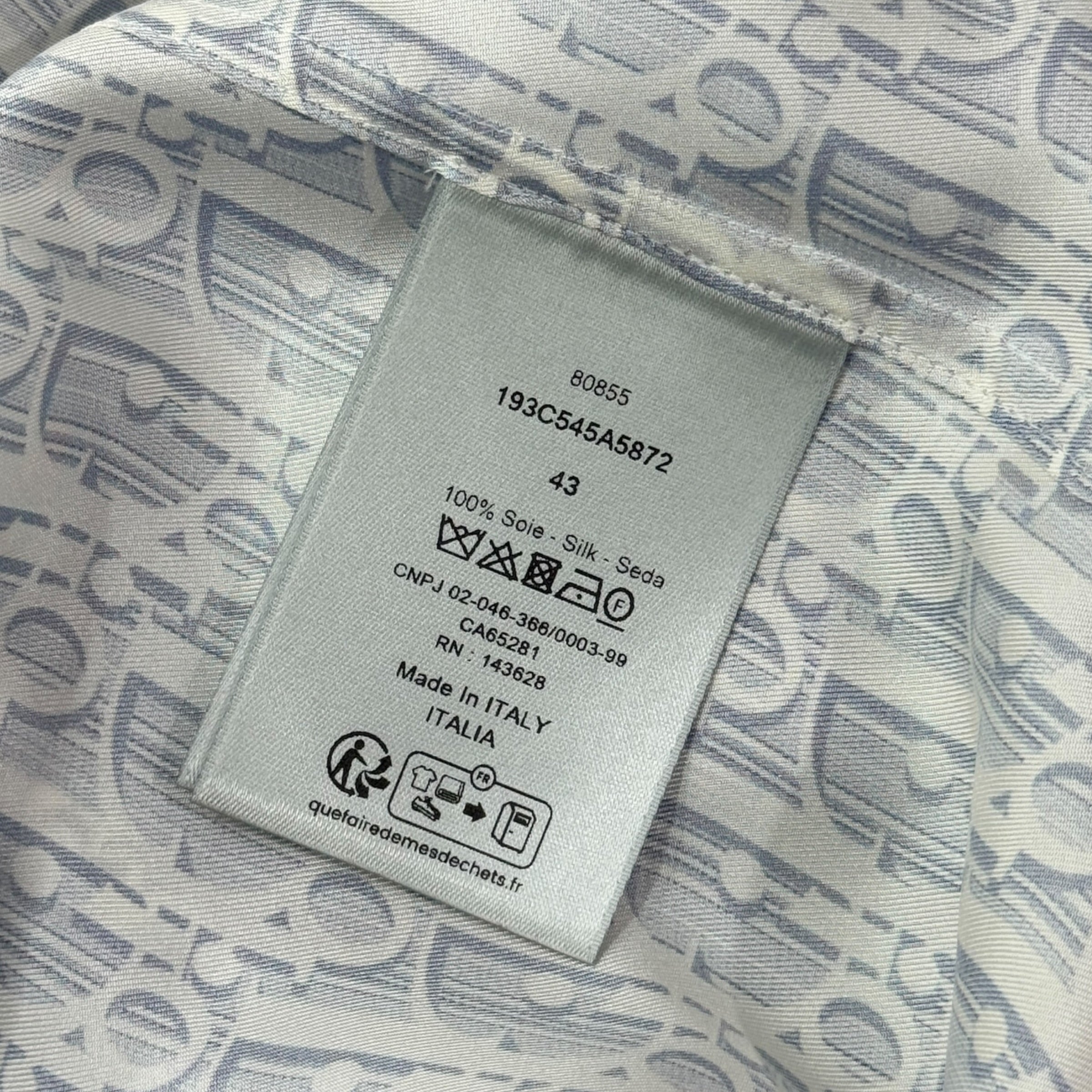 Camicia in seta Dior Oblique taglia XL