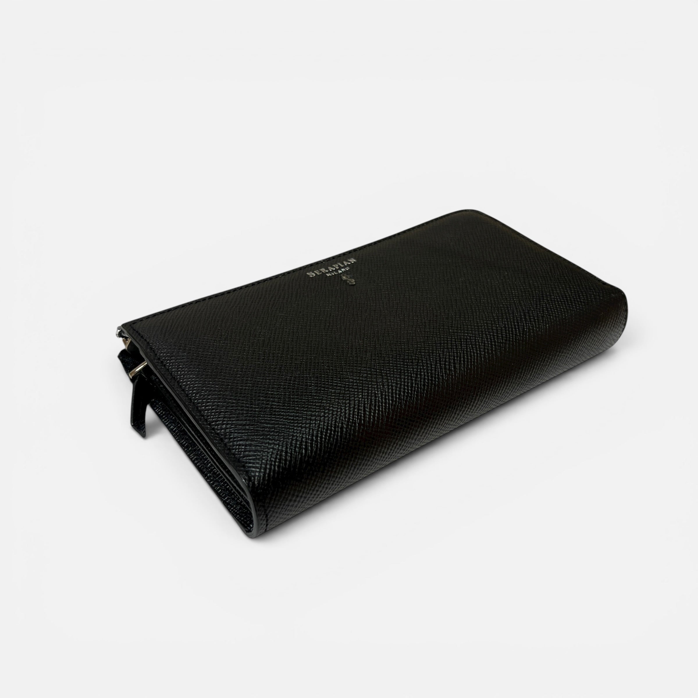 Portafoglio con zip in Saffiano